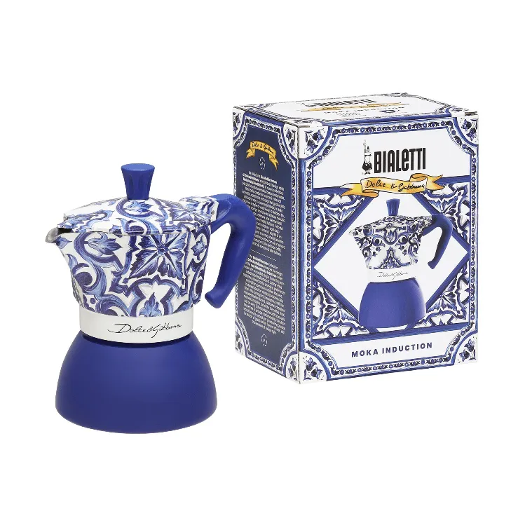 Bialetti x Dolce & Gabbana cafeteira moka para indução, Mediterraneo, 4 chávenas Bialetti