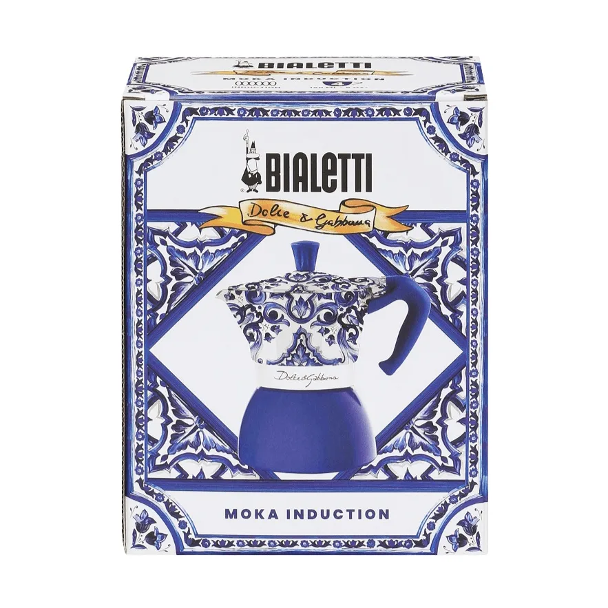 Bialetti x Dolce & Gabbana cafeteira moka para indução, Mediterraneo, 4 chávenas Bialetti