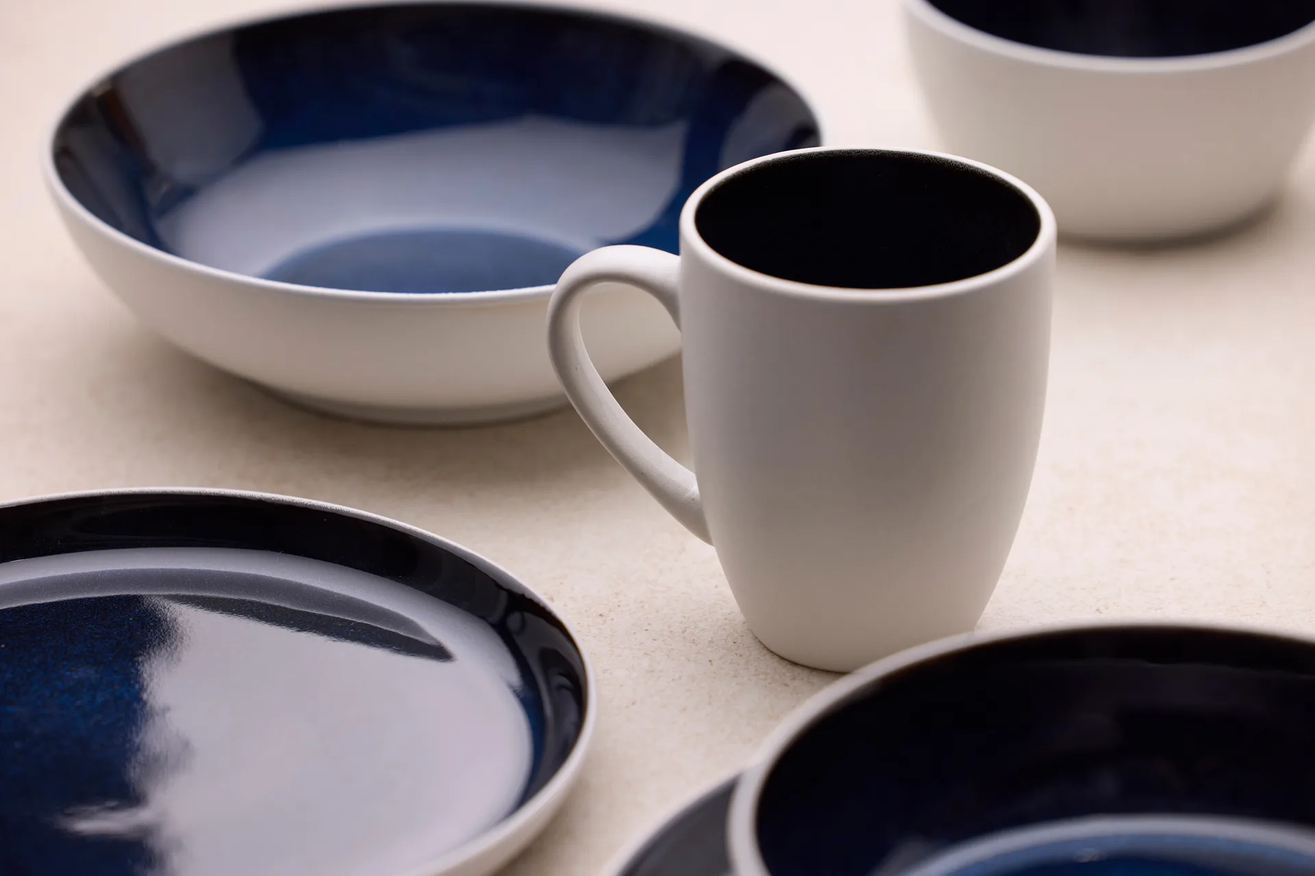 Bitz caneca gastro 30 cl, Branco-azul escuro Bitz