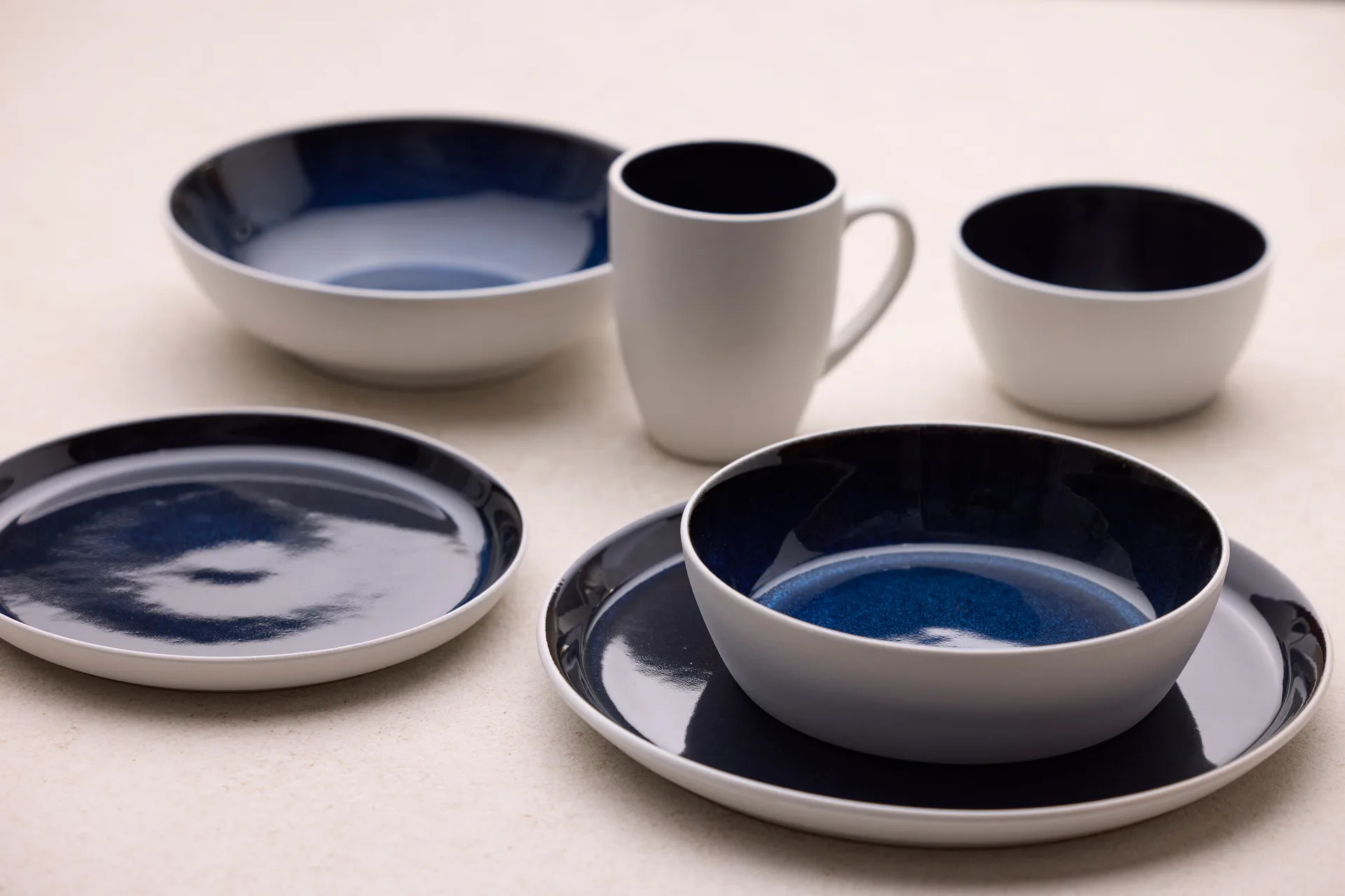 Bitz caneca gastro 30 cl, Branco-azul escuro Bitz