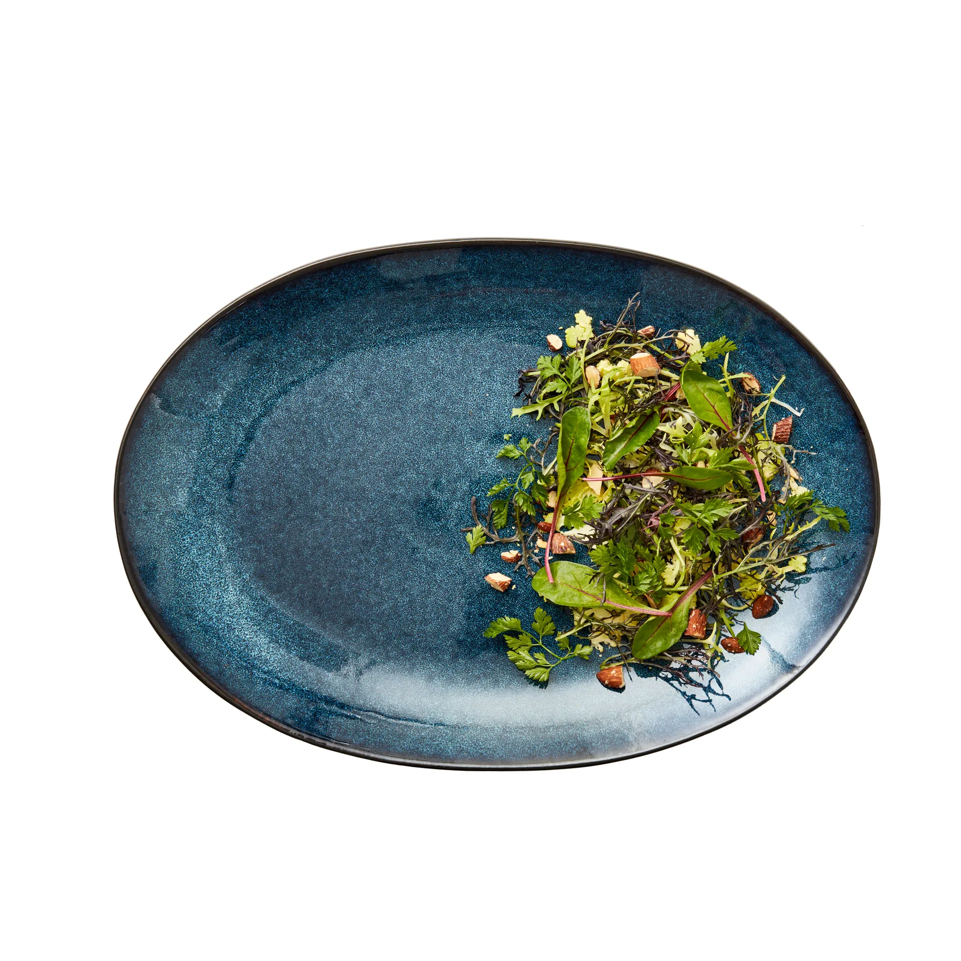 Bitz prato oval 25x36 cm, Preto-azul escuro Bitz