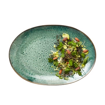 Bitz prato oval 25x36 cm - Preto-verde - Bitz