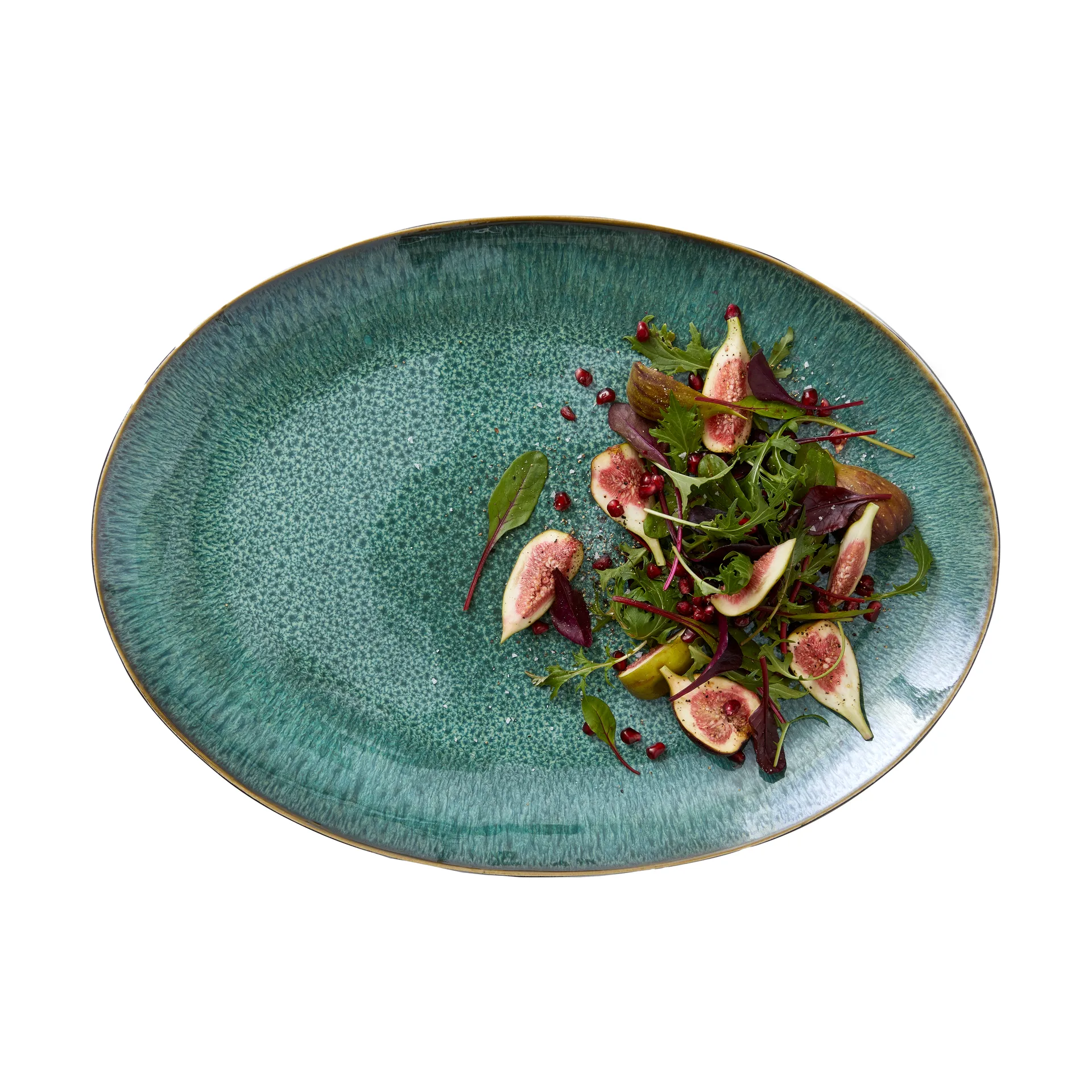 Bitz prato oval 45x34 cm, Preto-verde Bitz