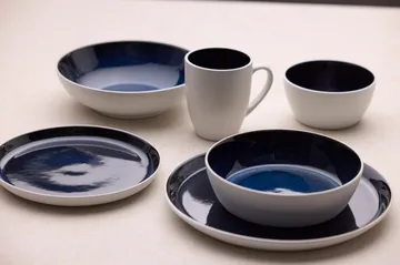 Bitz tigela de massa gastro Ø20 cm - Branco-azul escuro - Bitz