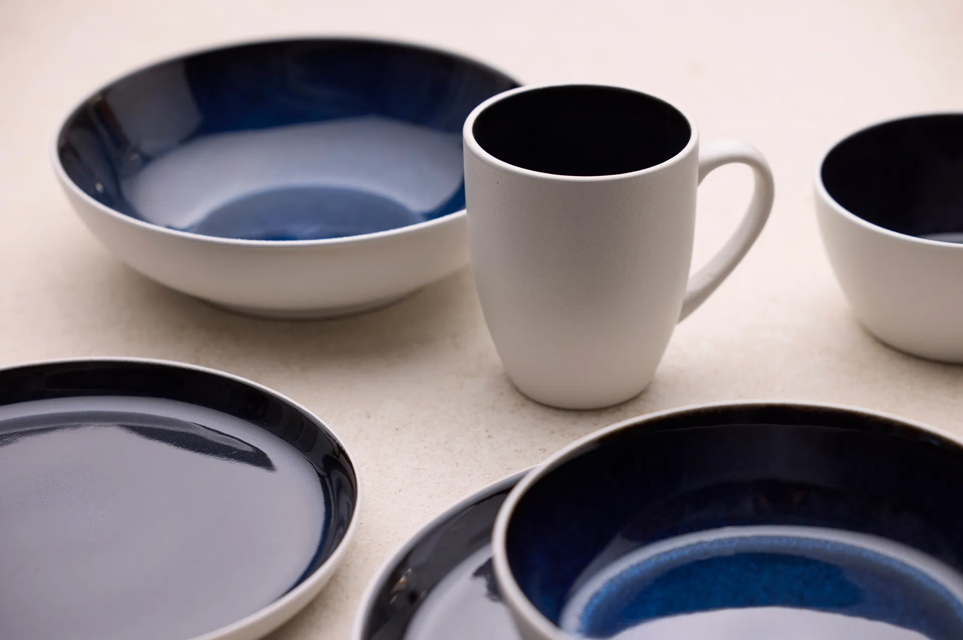 Bitz tigela de massa gastro Ø20 cm, Branco-azul escuro Bitz