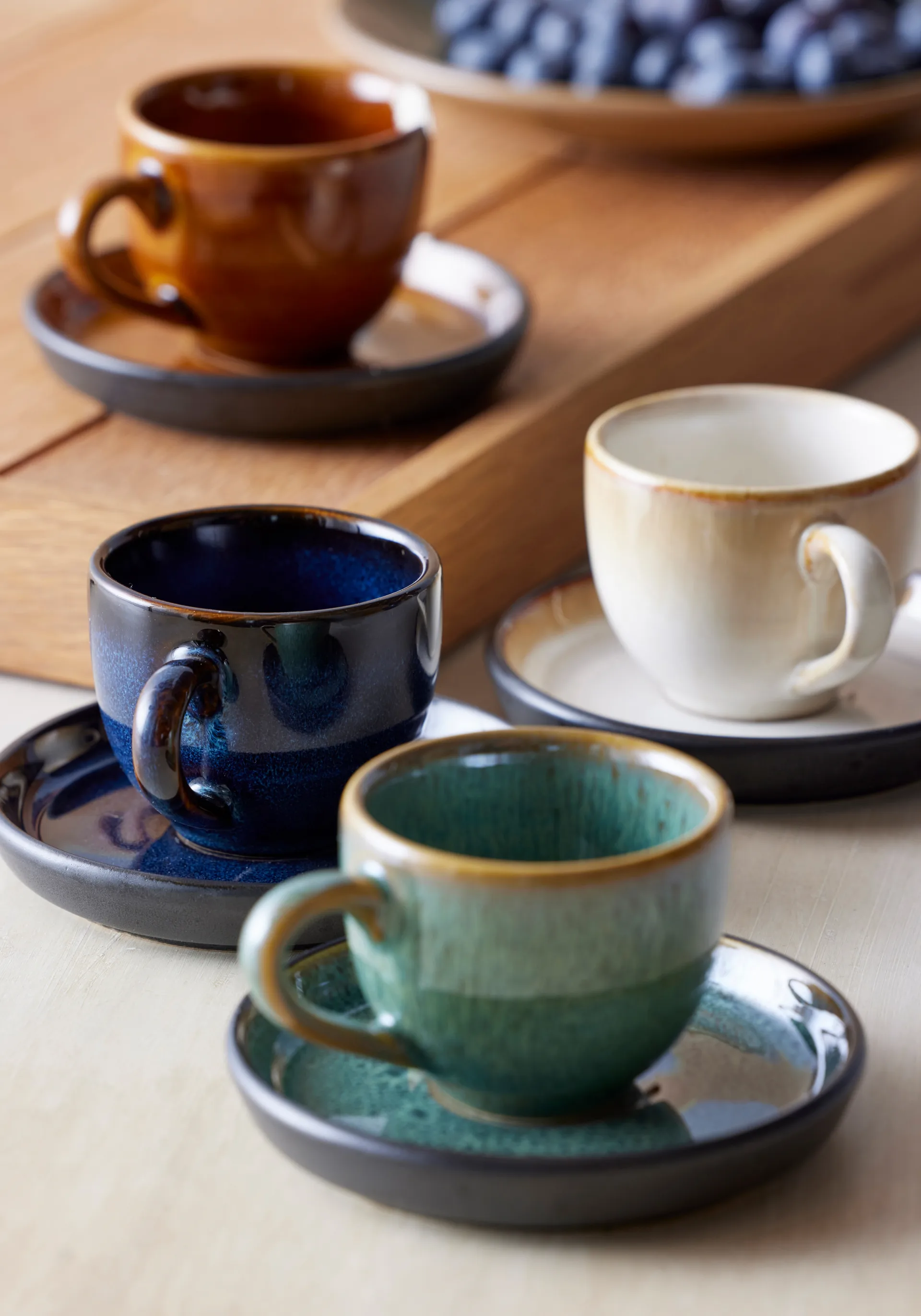 Bitz xícara espresso com pires 7 cl, Âmbar-preto Bitz