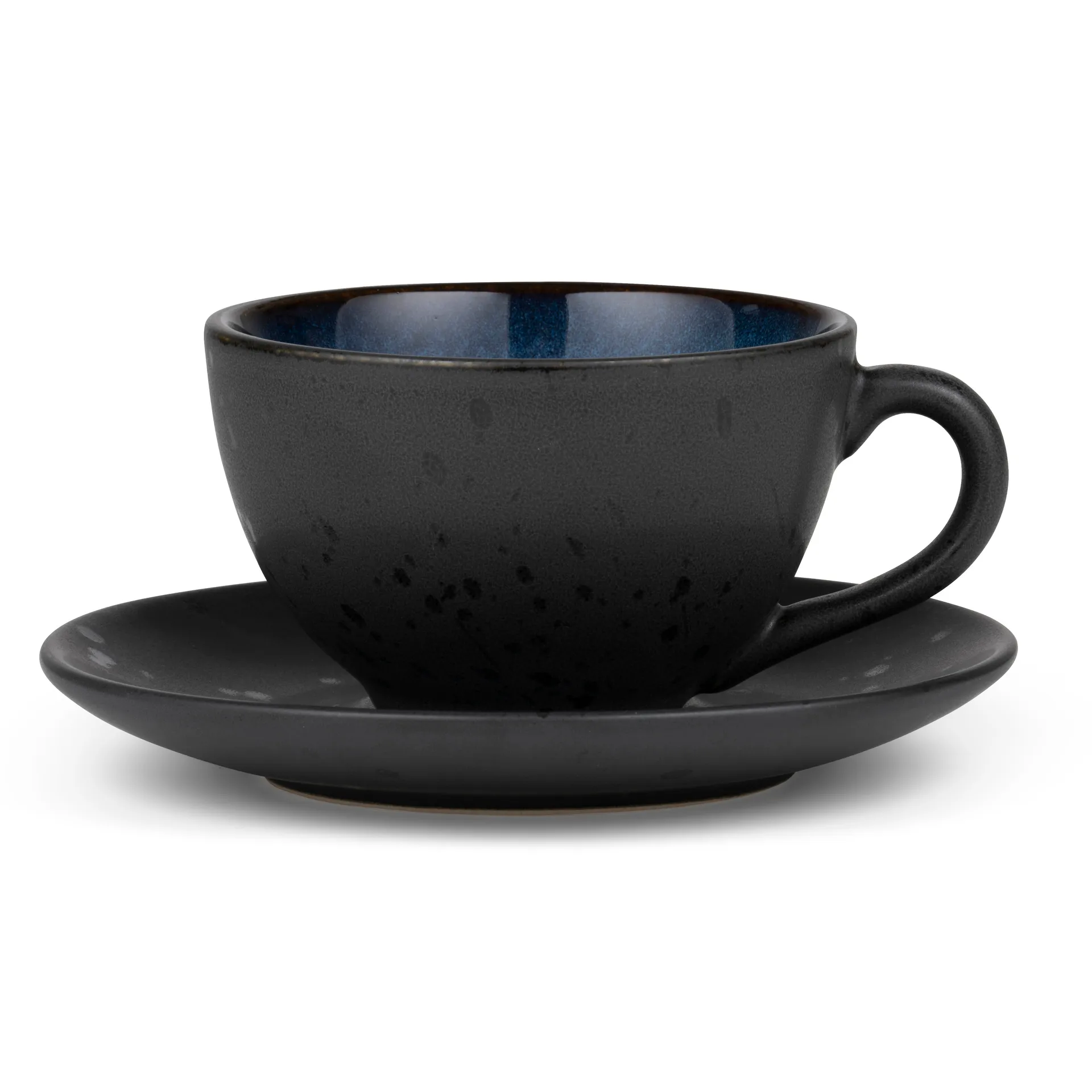 Chávena com pires preto Bitz, Azul escuro Bitz