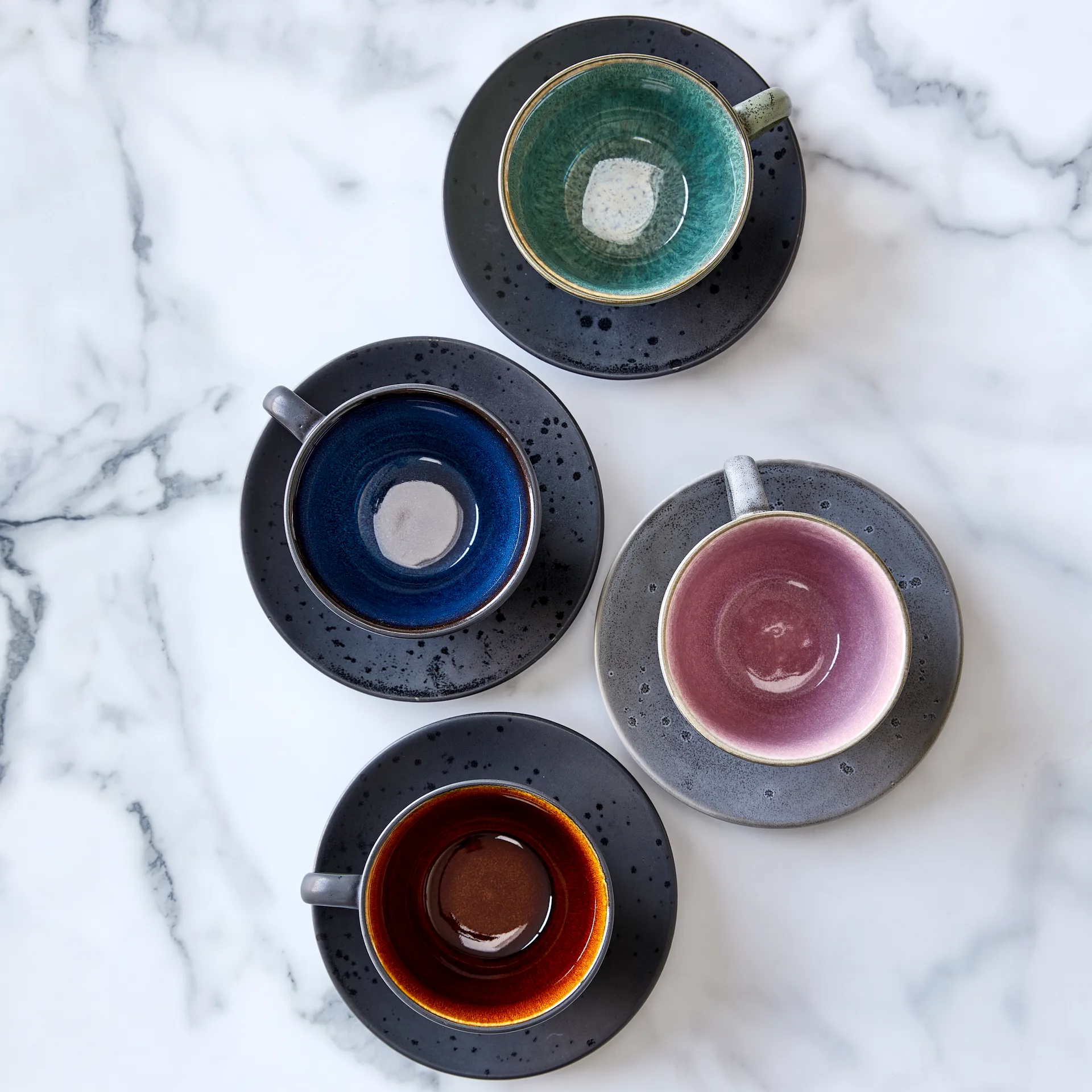 Chávena com pires preto Bitz, Verde Bitz