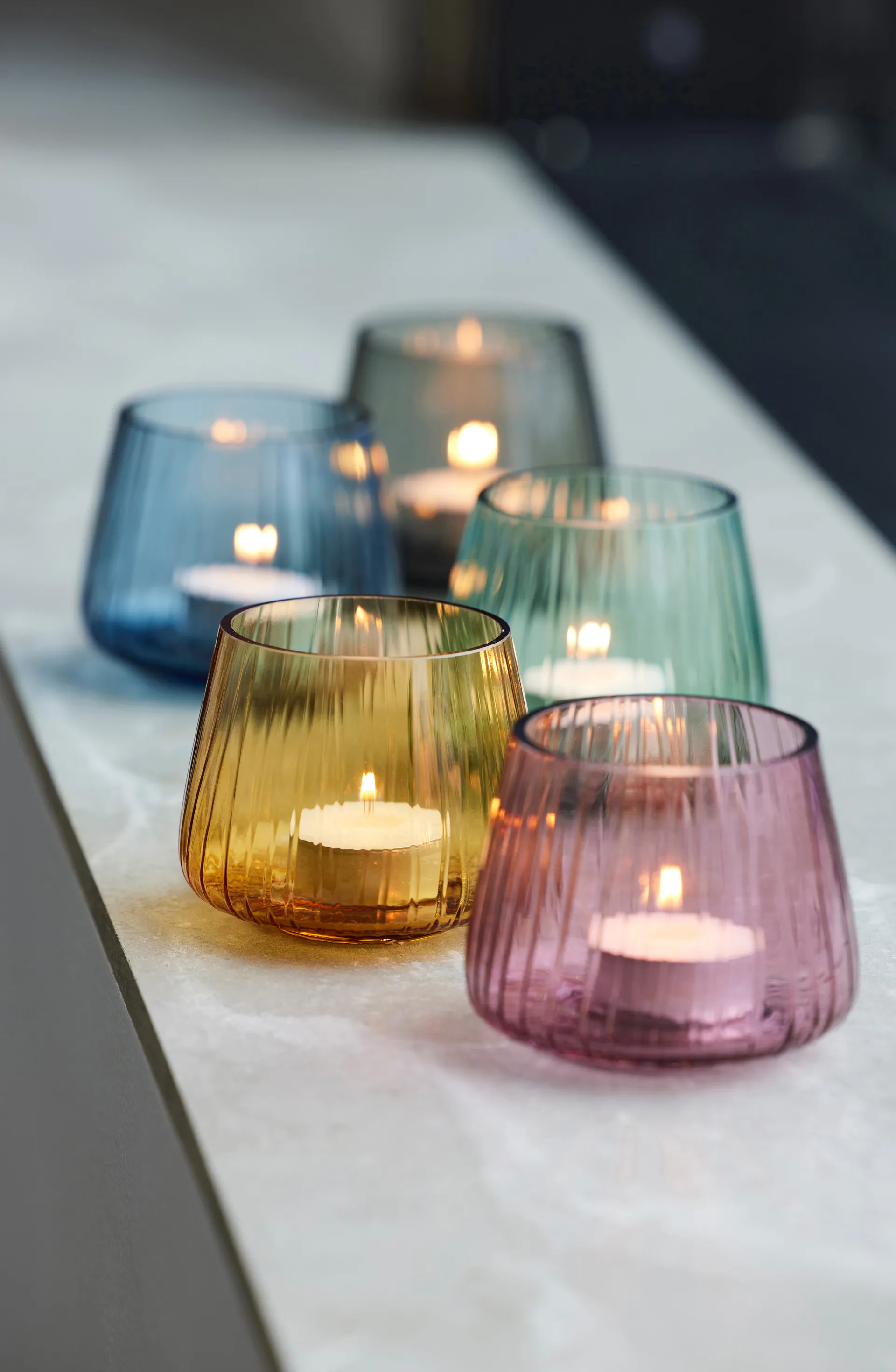 Porta velas 7,5 cm 2-peças Kusintha, Âmbar Bitz