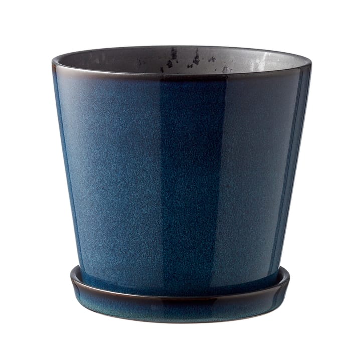 Vaso de flores com prato Bitz ø14 cm - azul escuro-preto - Bitz