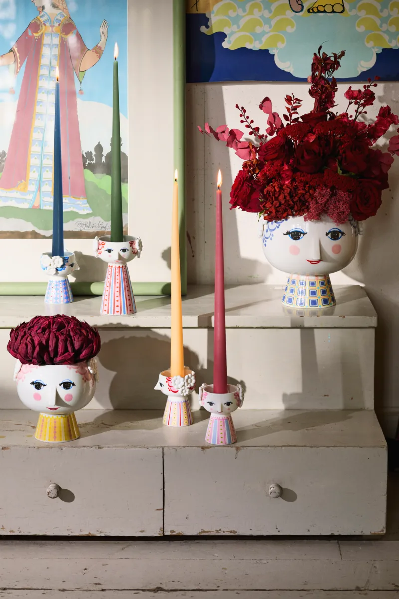 Castiçal Eva 9,5 cm, Rosa Bjørn Wiinblad