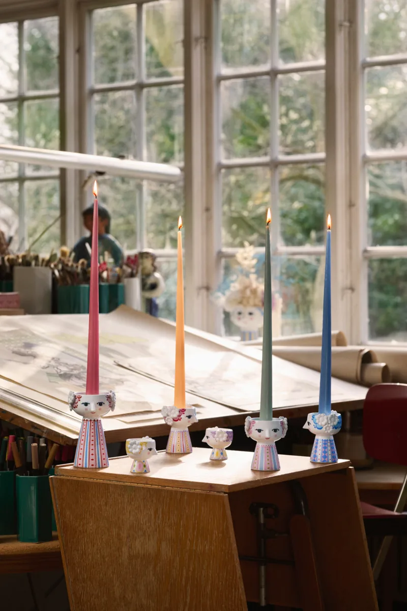 Castiçal Eva 9,5 cm, Rosa Bjørn Wiinblad