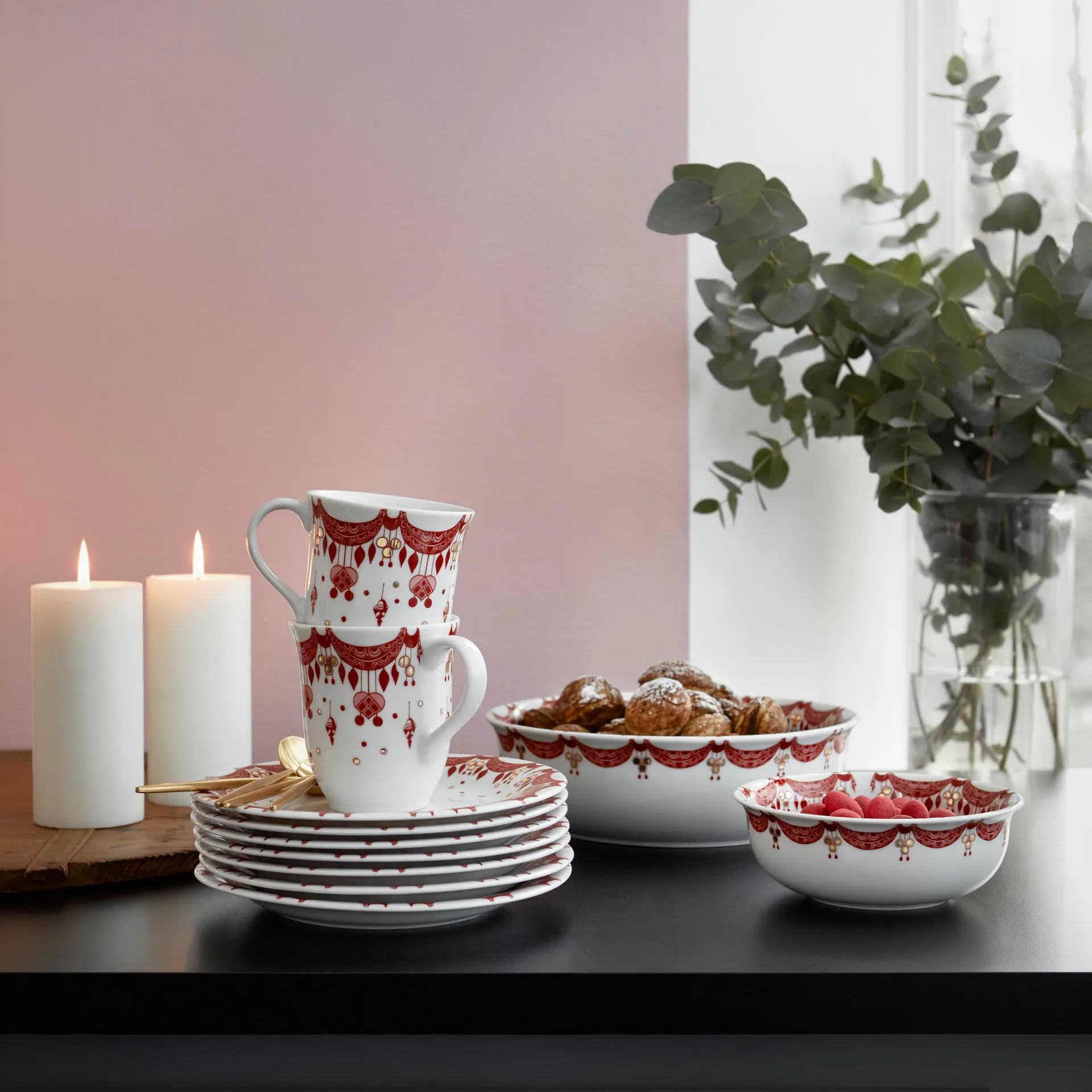 Prato de natal Bjørn Wiinblad Ø 20 cm, Vermelho  Bjørn Wiinblad