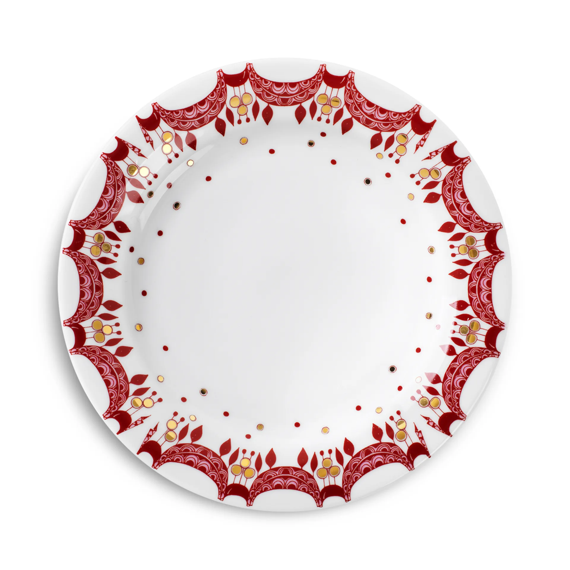 Prato de natal Bjørn Wiinblad Ø 20 cm, Vermelho  Bjørn Wiinblad