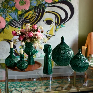 Suporte para velas Symphony Magic 18 cm - verde escuro - Bjørn Wiinblad