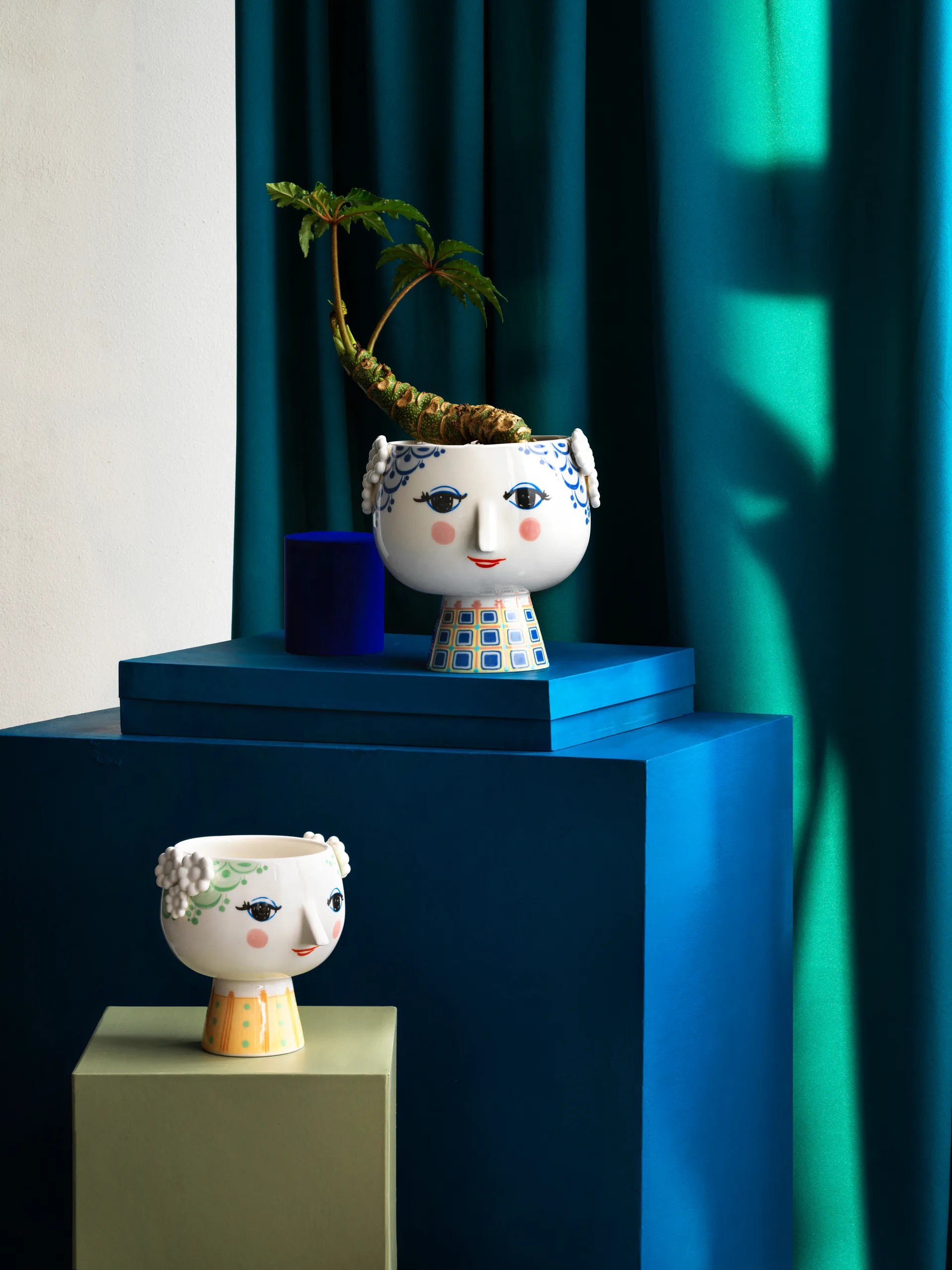Vaso de flores com pé Eva Ø15,5 cm, verde Bjørn Wiinblad
