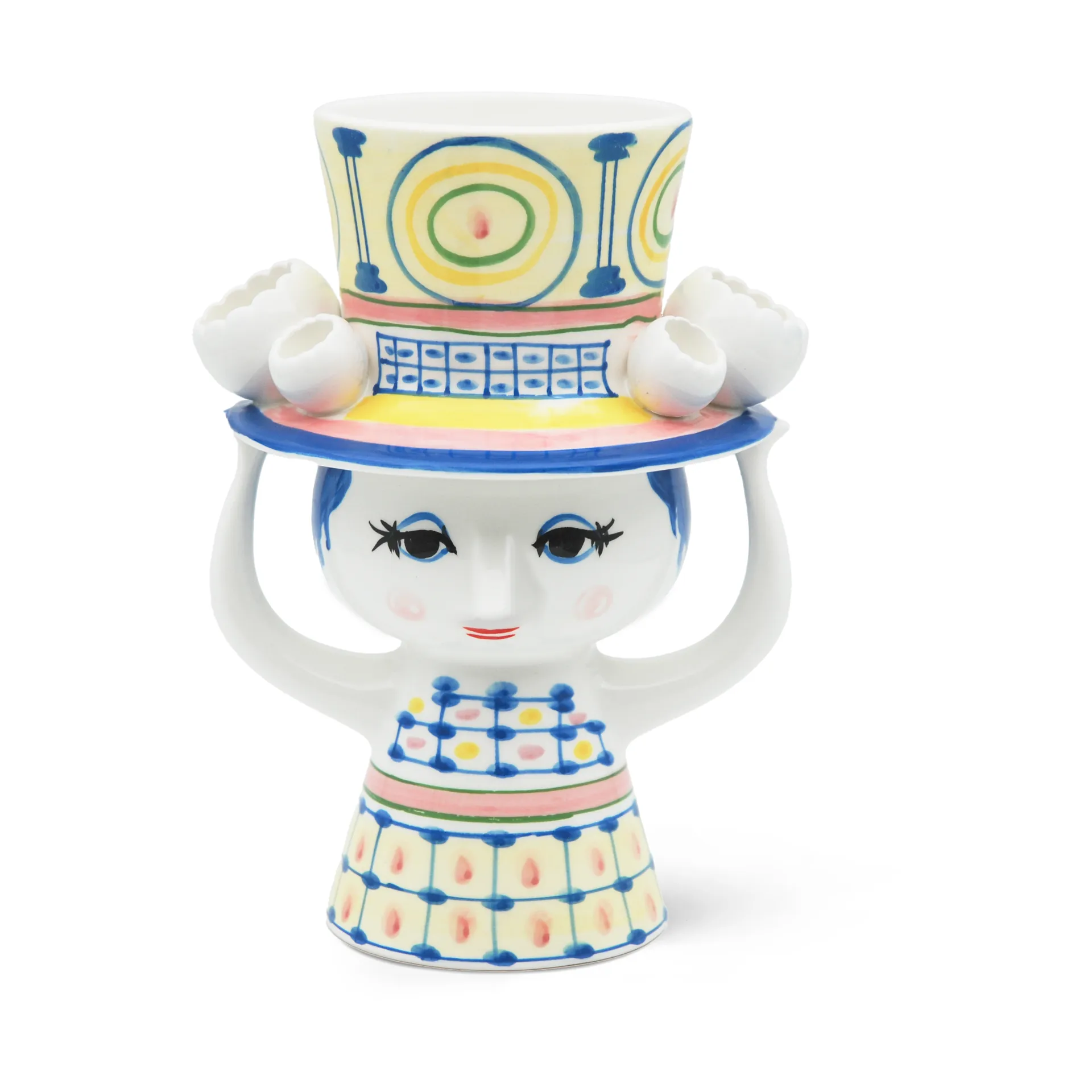 Vaso Lady with Hat H20,5 cm, Azul Bjørn Wiinblad