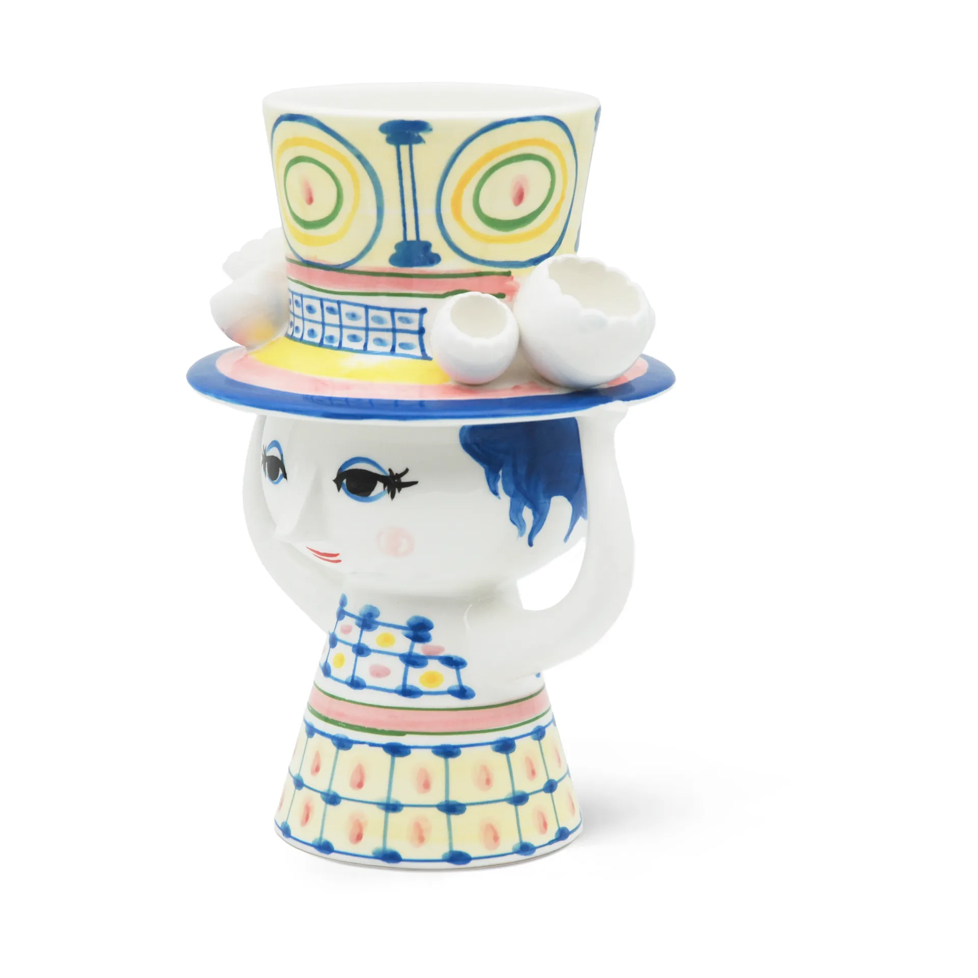 Vaso Lady with Hat H20,5 cm, Azul Bjørn Wiinblad