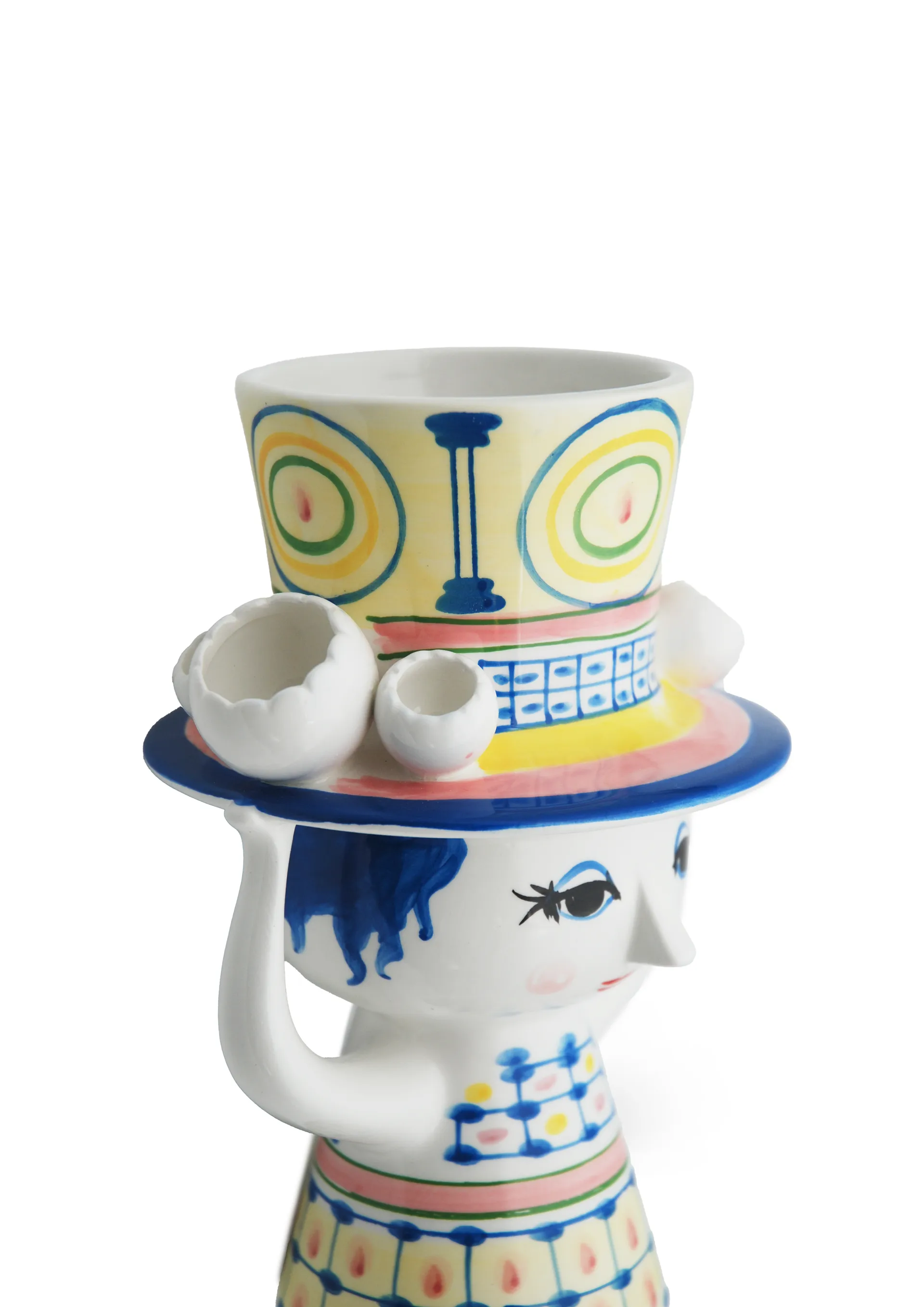 Vaso Lady with Hat H20,5 cm, Azul Bjørn Wiinblad