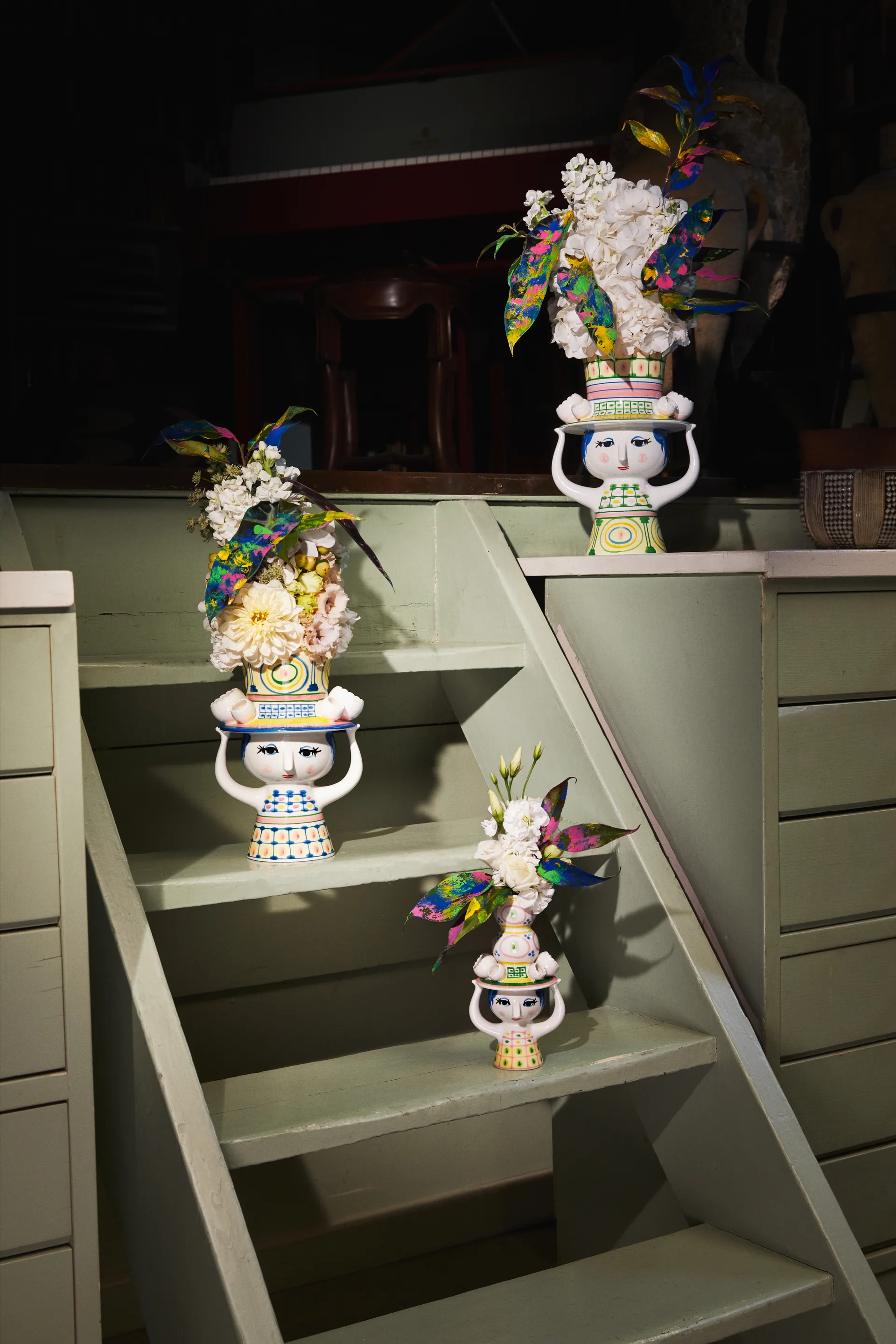 Vaso Lady with Hat H24,5 cm, Verde Bjørn Wiinblad