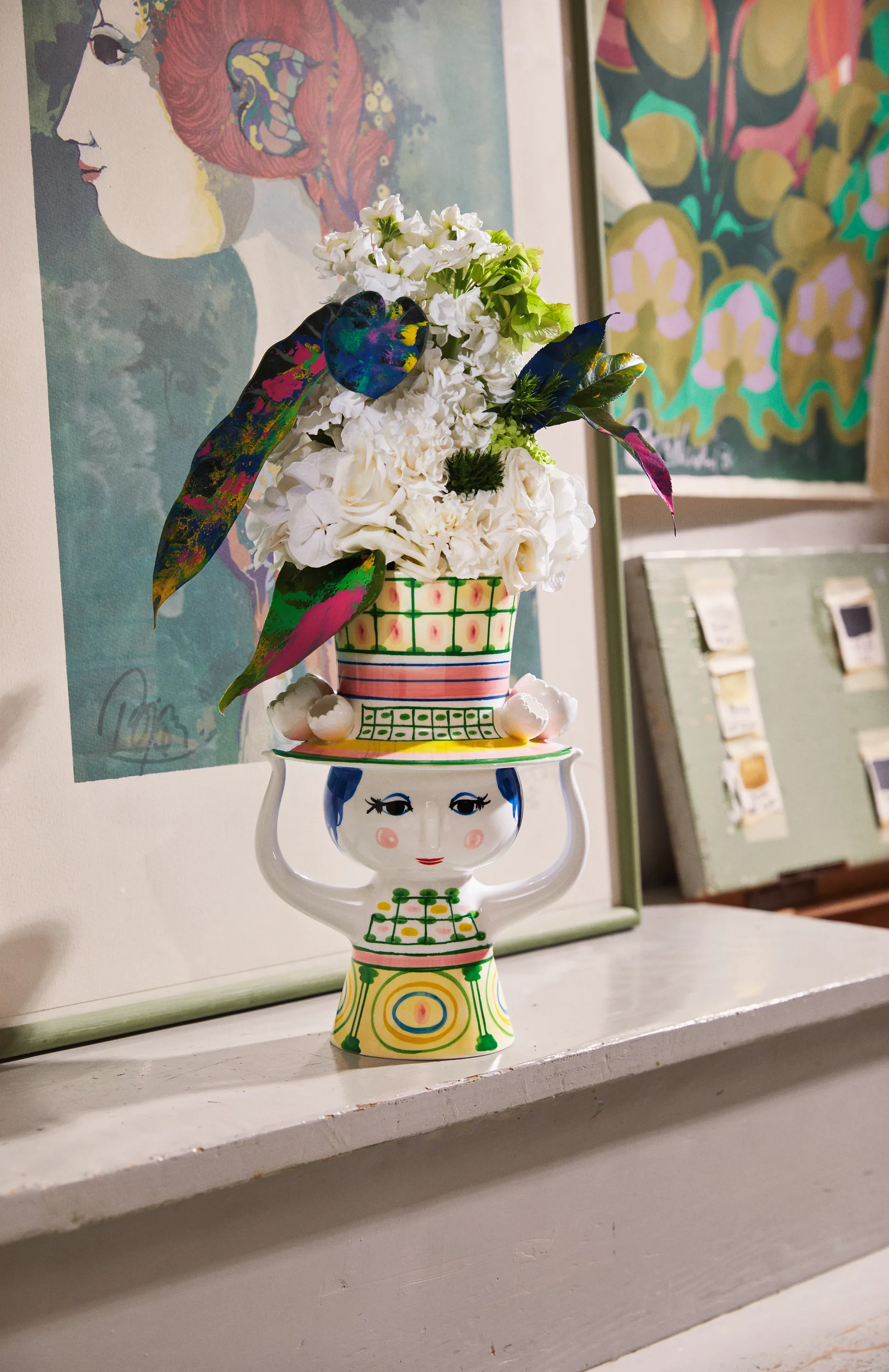 Vaso Lady with Hat H24,5 cm, Verde Bjørn Wiinblad