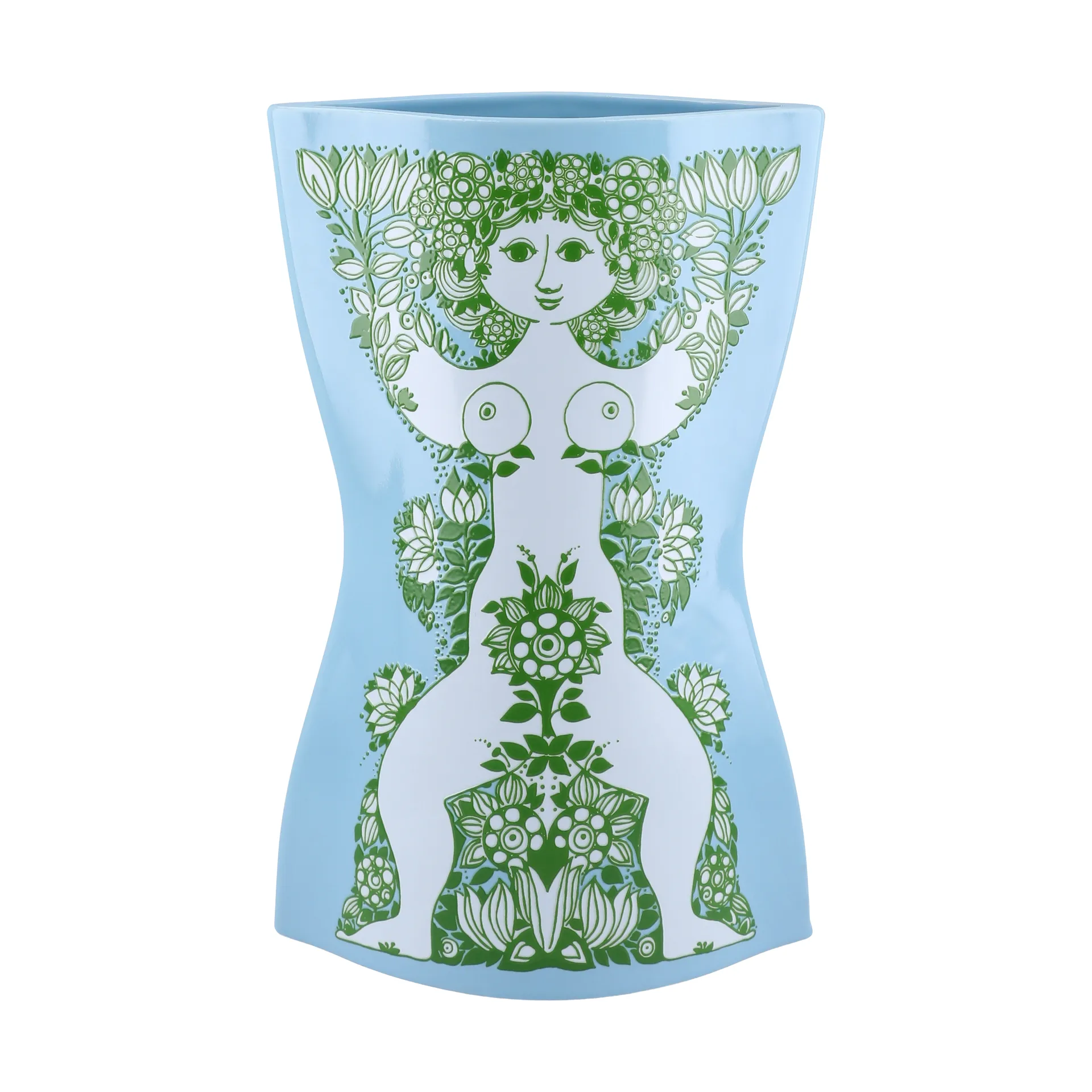 Vaso Nina, Azul-claro-verde, 28,5 cm Bjørn Wiinblad