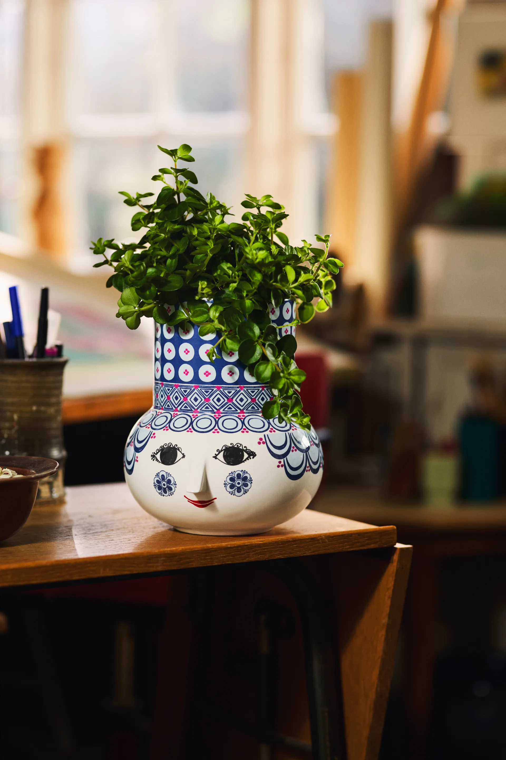 Vaso Olga 20 cm, Azul Bjørn Wiinblad