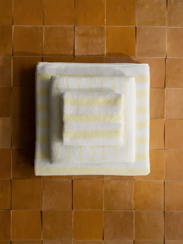 Arto toalha - Pack de 2, branco-amarelo transparente, 30x50 cm - blomus