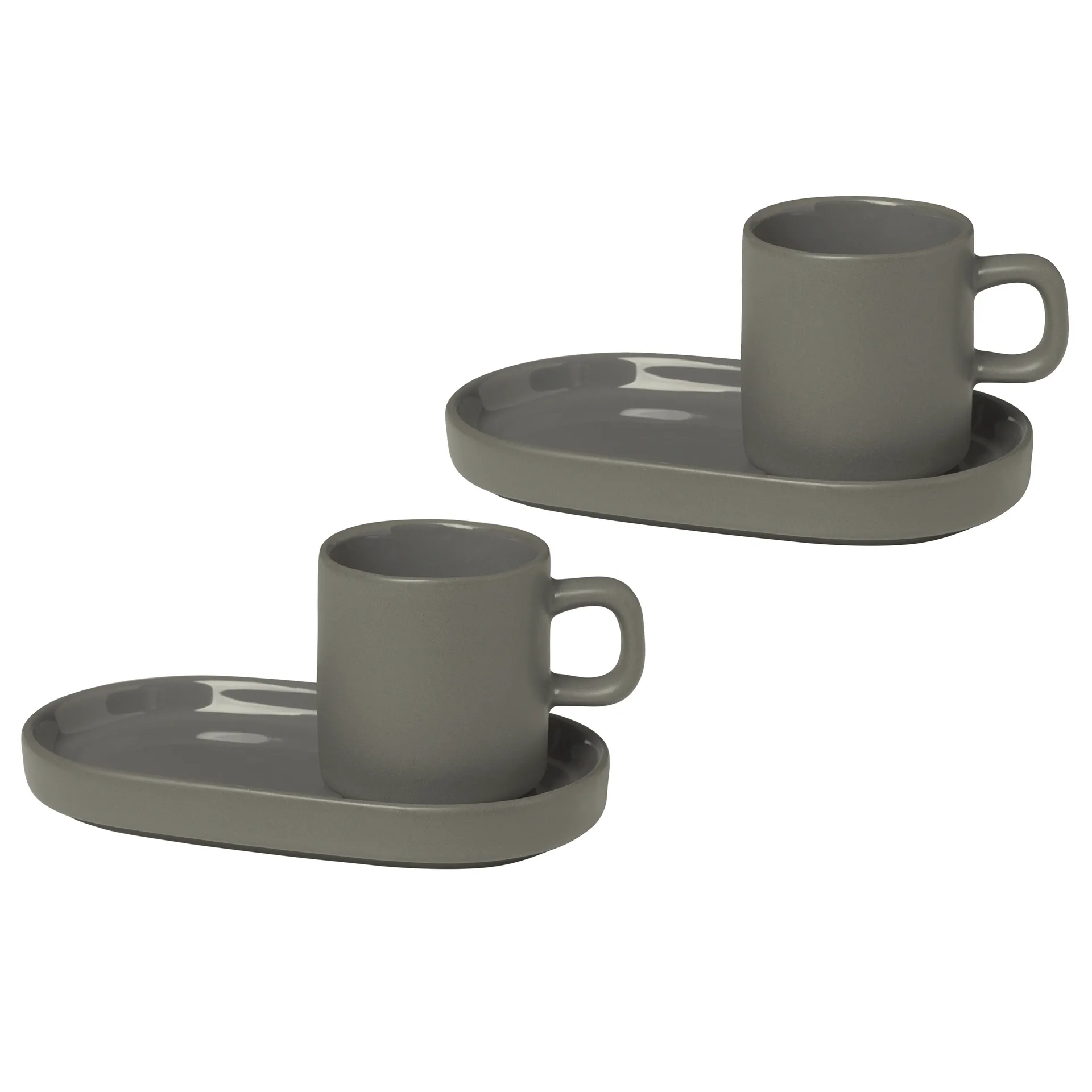 Chávena de expresso com pires Pilar, 2 un., Pewter blomus