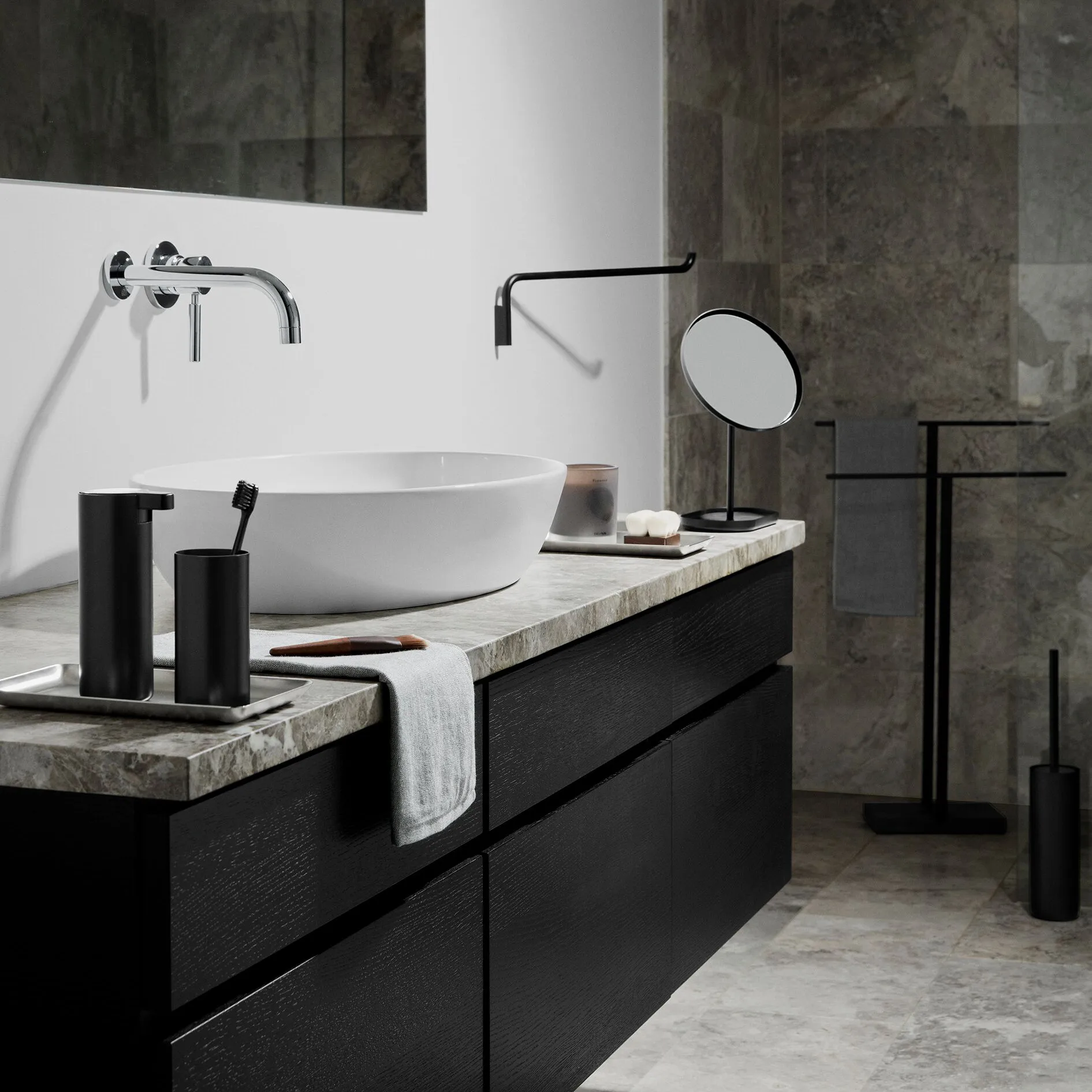 Copo para escovas de dentes Modo, Preto blomus