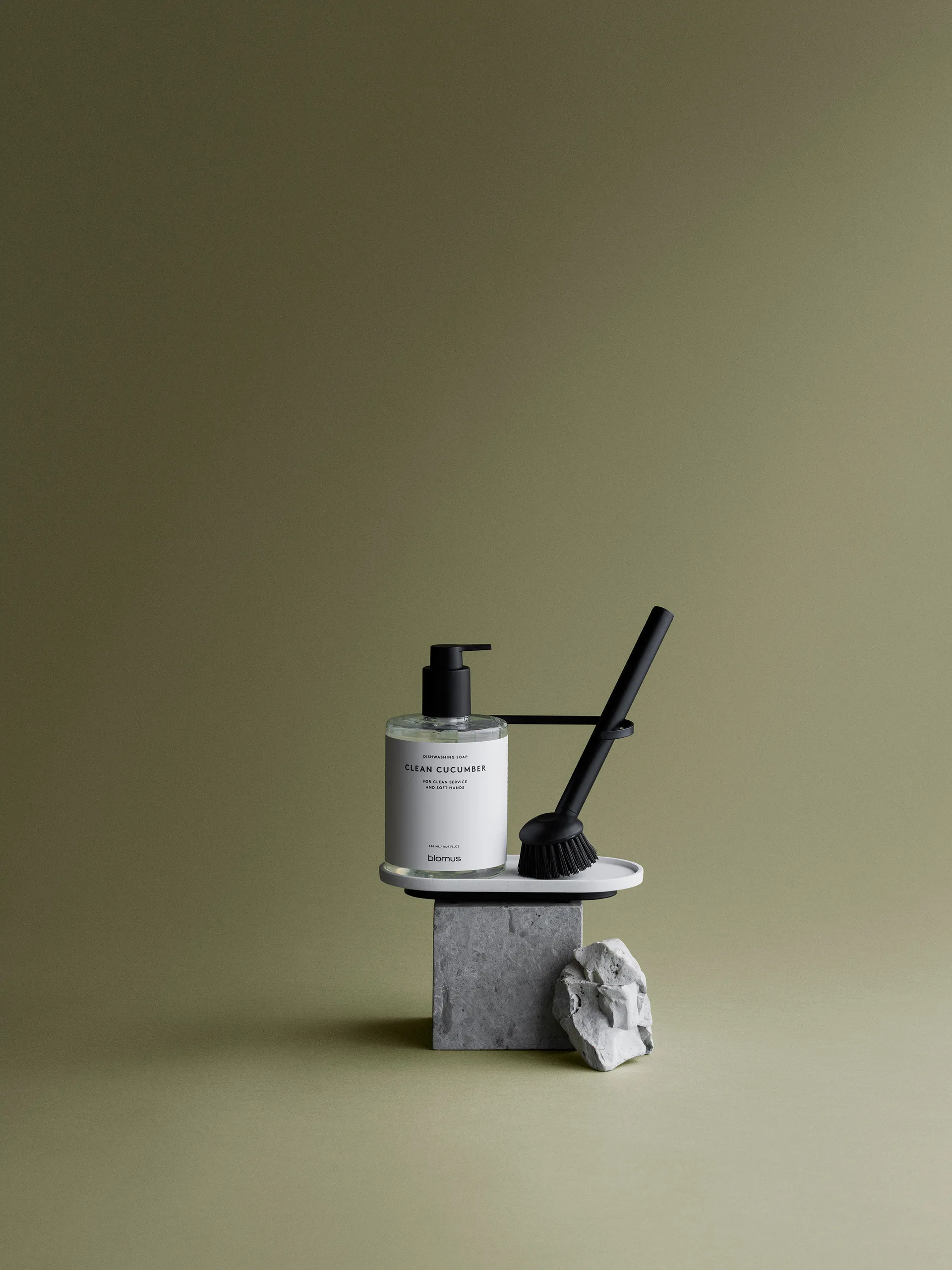 Dhuva suporte para escova de loiça e sabonete, Lírio Branco blomus