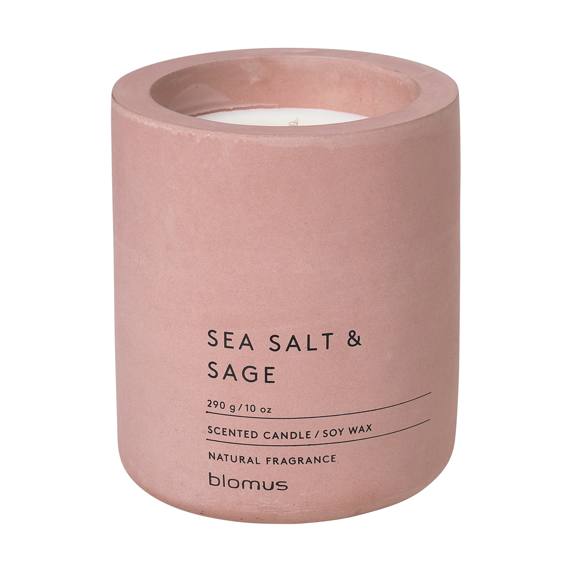 Fraga vela perfumada de 55 horas, Sea salt & Sage-Withered Rose blomus