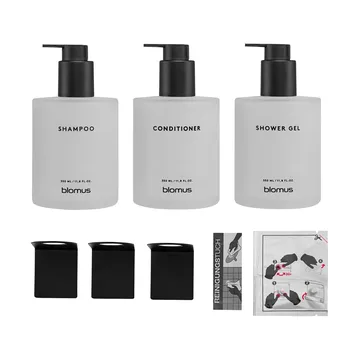 Kirei garrafas de vidro incl. suporte de parede, pack de 3 - Branco, montado com cola - blomus