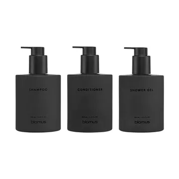 Kirei garrafas de vidro incl. suporte de parede, pack de 3 - Smoke, montado por colagem - blomus