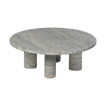 Mesa de centro Volos L Ø75 cm - Silver Travertine - blomus