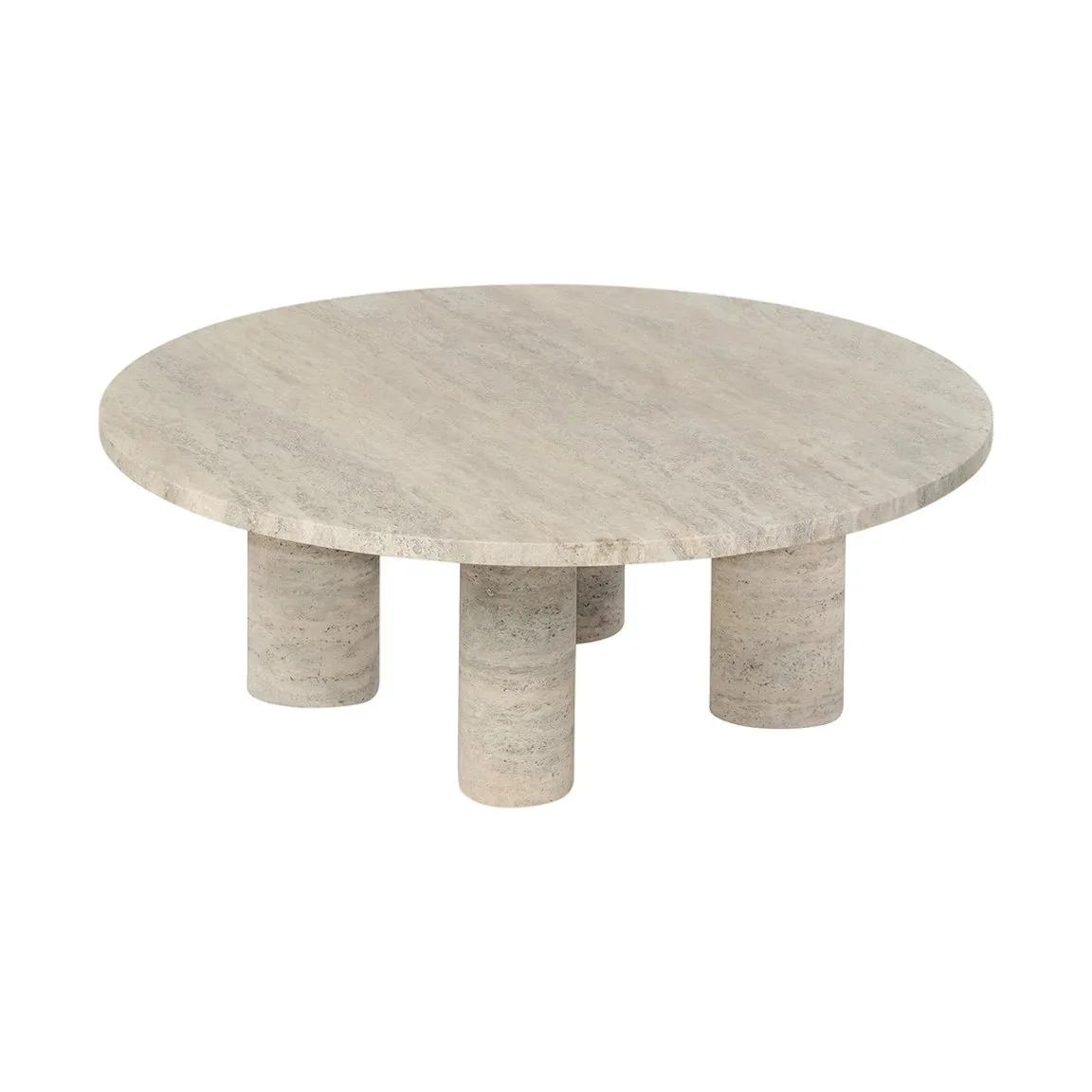 Mesa de centro Volos L Ø75 cm, Travertine blomus