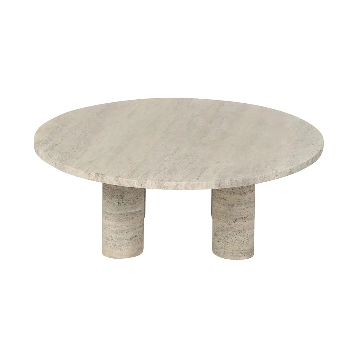Mesa de centro Volos L Ø75 cm, Travertine blomus
