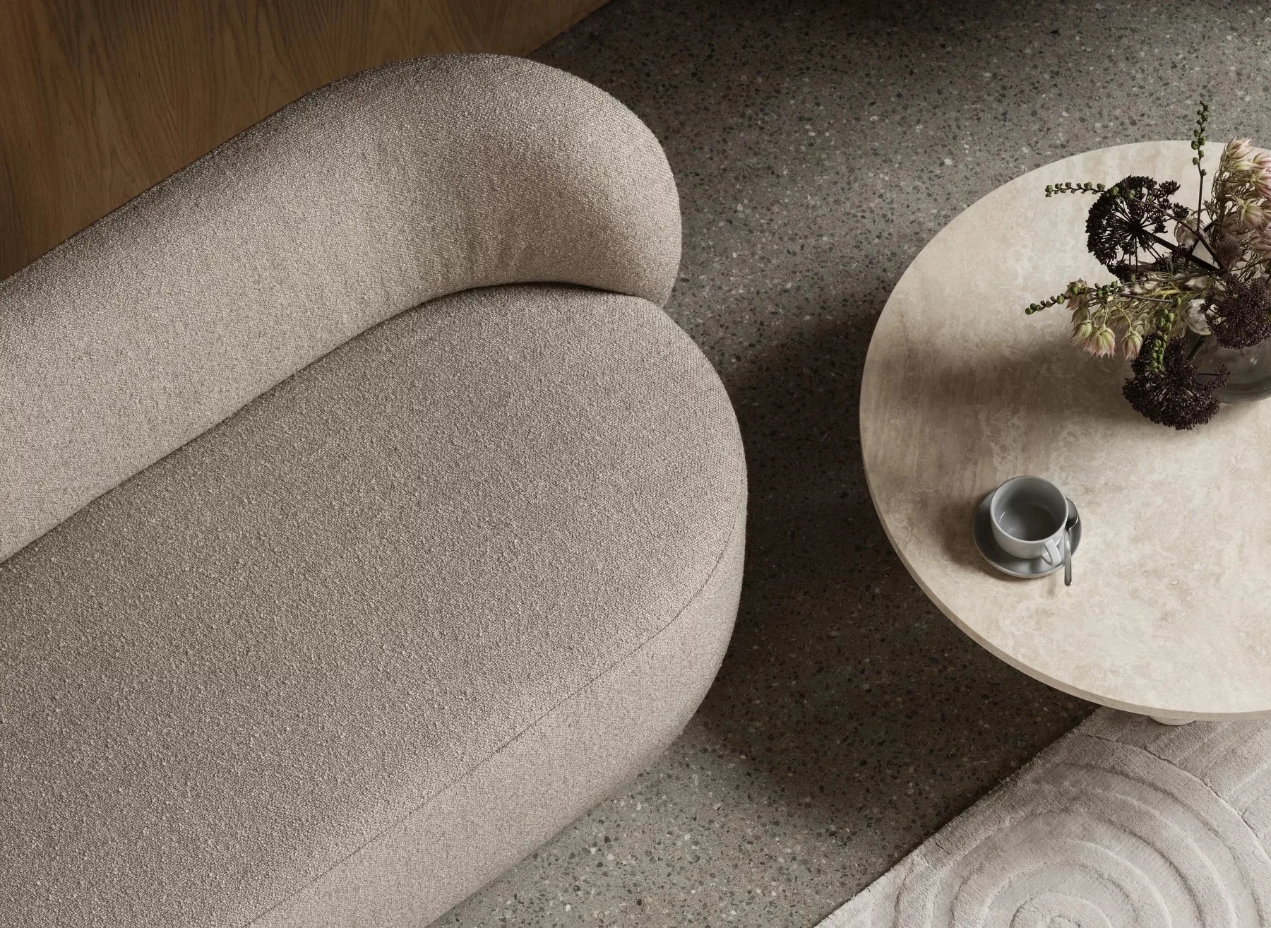 Mesa de centro Volos L Ø75 cm, Travertine blomus