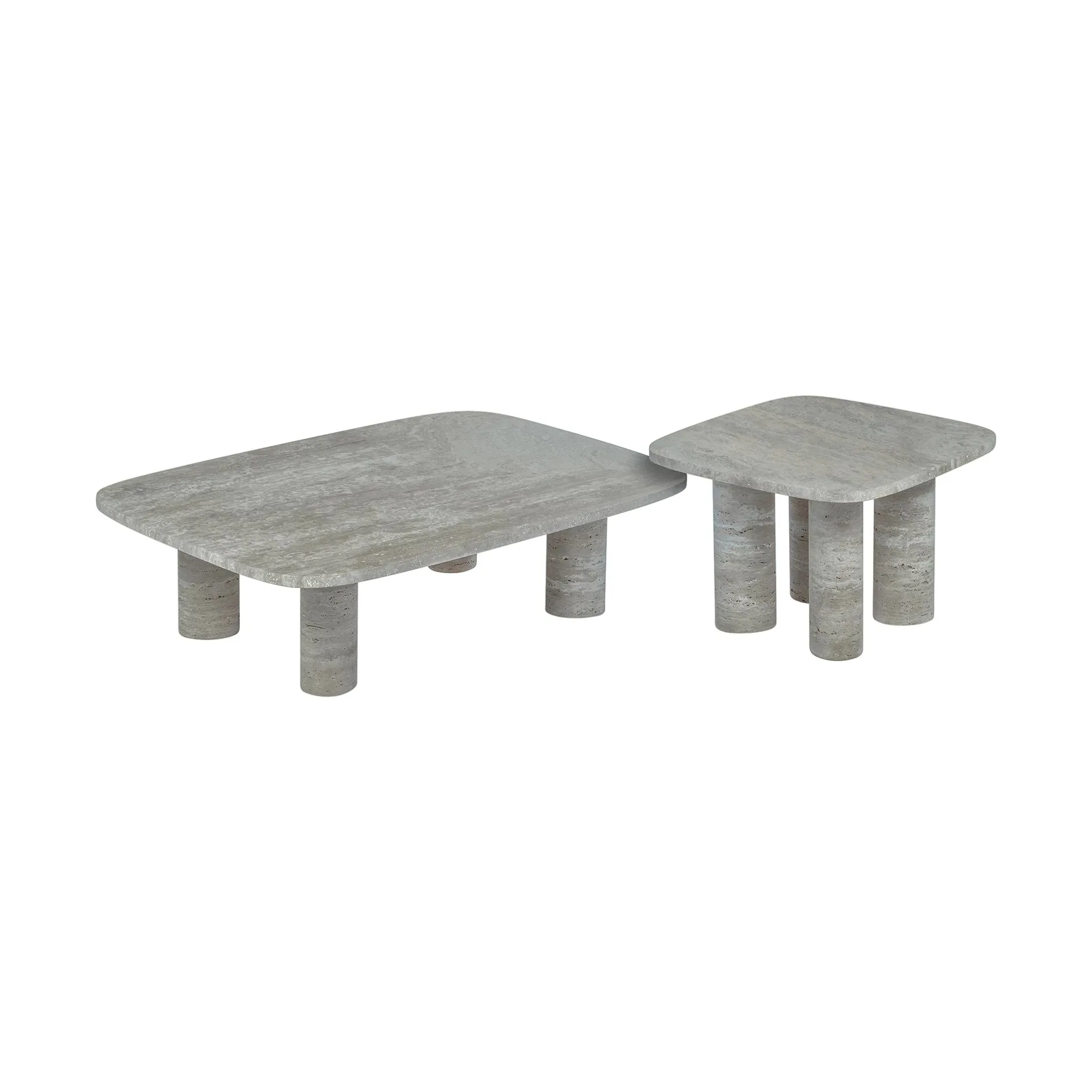 Mesa lateral Volos S 52x52 cm, Silver Travertine blomus