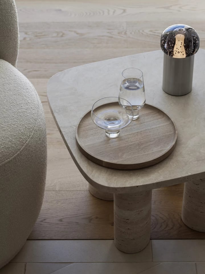Mesa lateral Volos S 52x52 cm, Travertine Blomus
