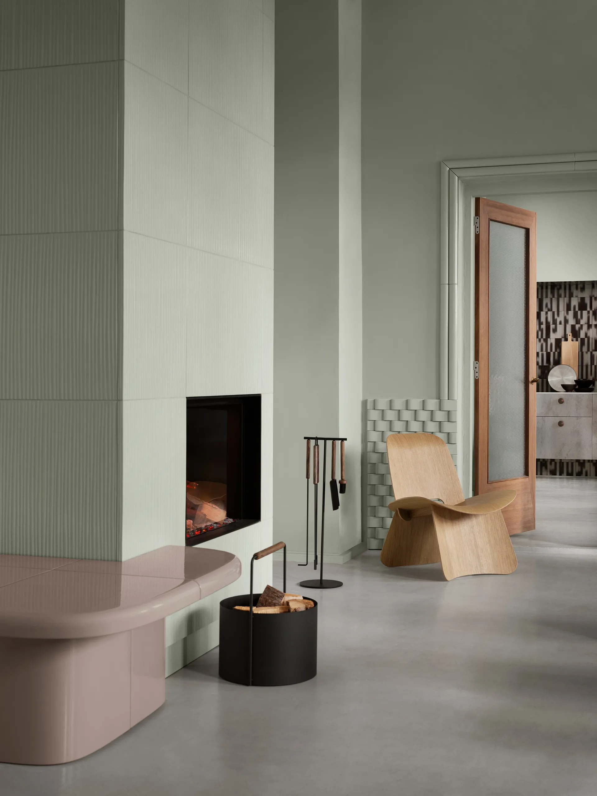 Nagomi cadeira, Contraplacado oleado blomus