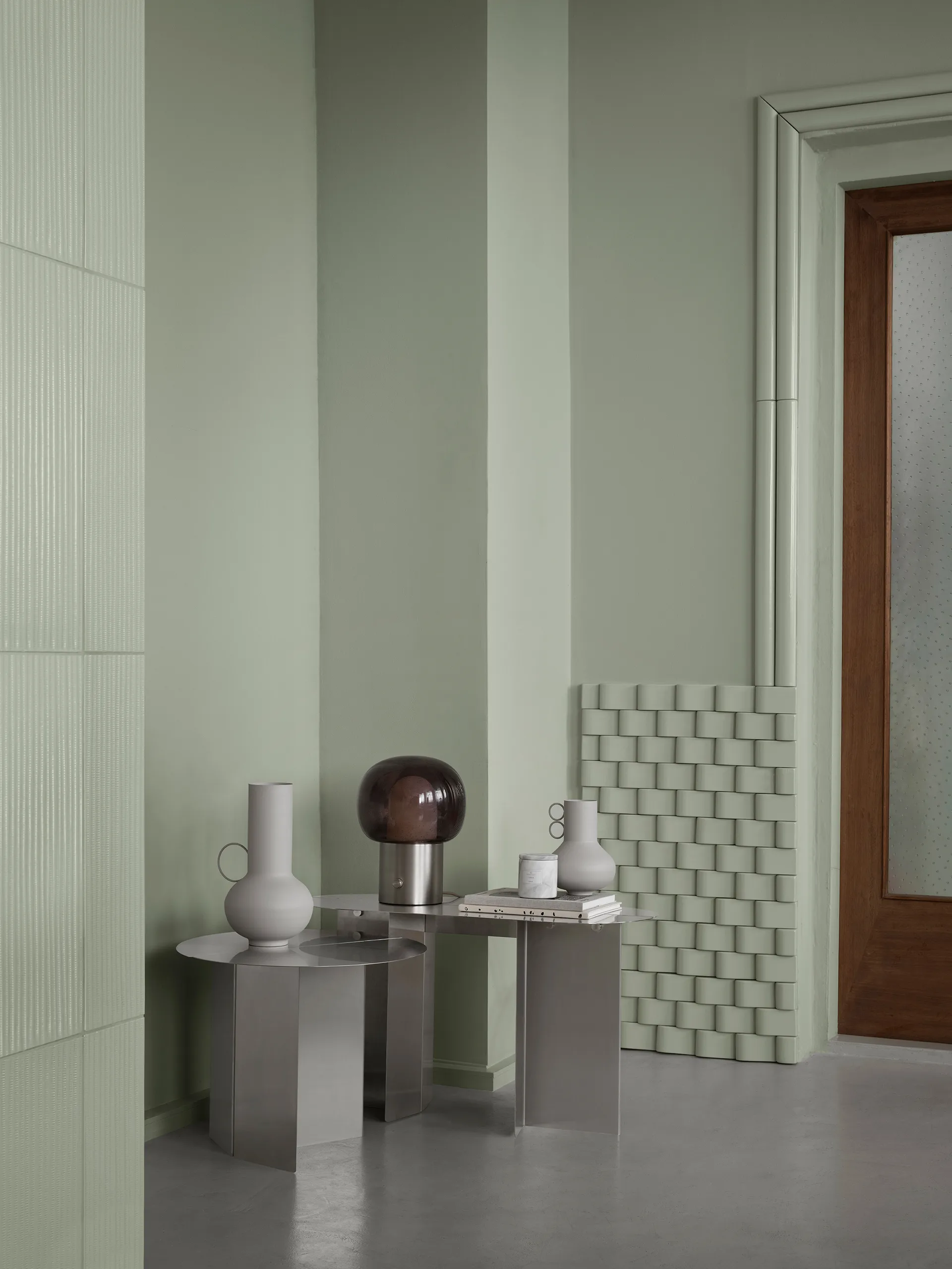 ORU mesa de apoio M Ø50 cm, Aço inoxidável fosco blomus