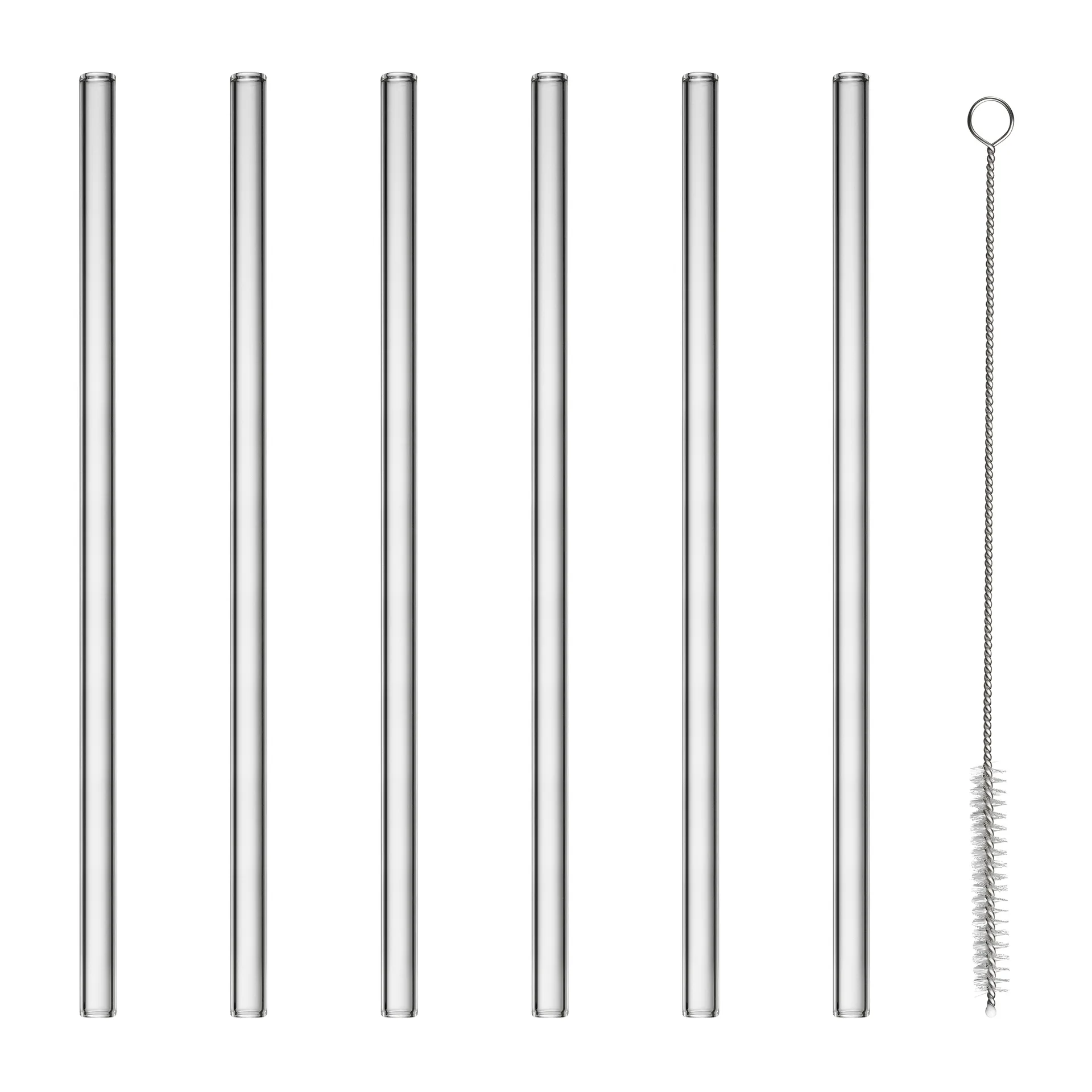 Palhinhas de vidro com escova Sala Ø20 cm, 6 un., Clear blomus