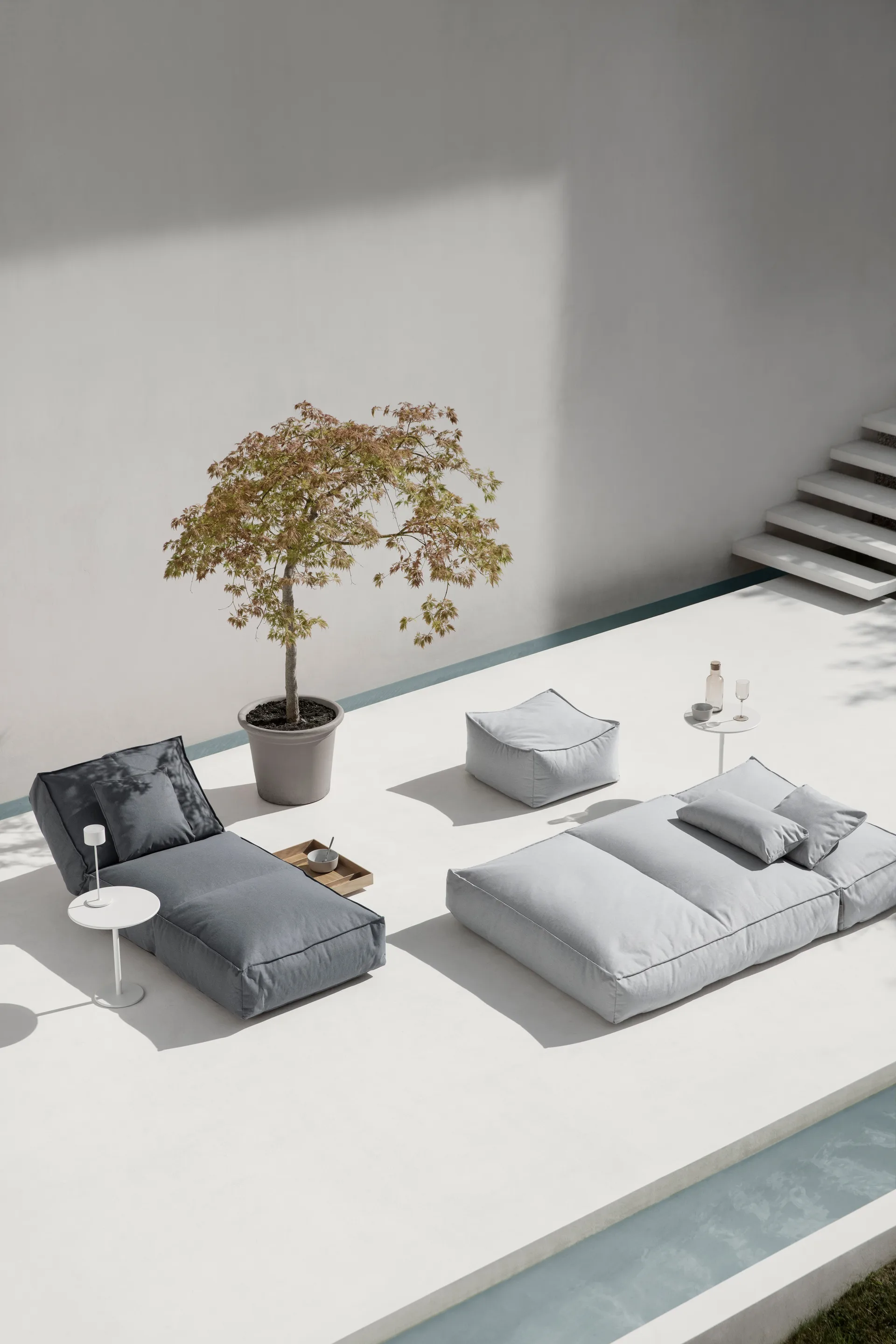 STAY sofá cama com puff 190x120 cm, Cloud blomus
