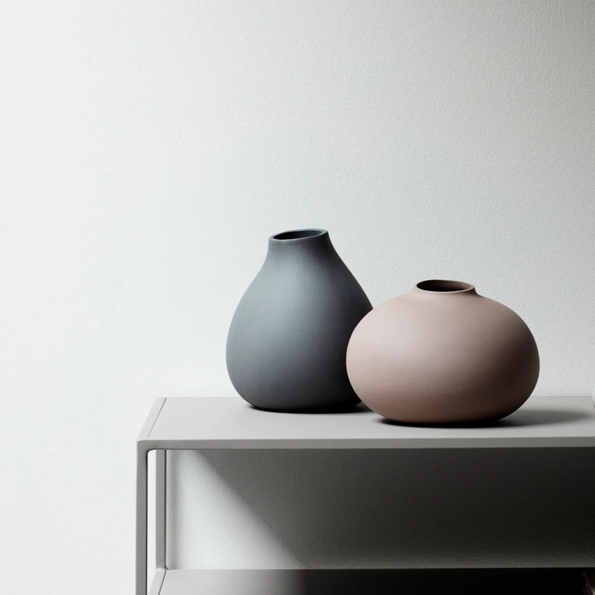 Vaso Nona, 3 un., Pewter-micro chip-bark blomus