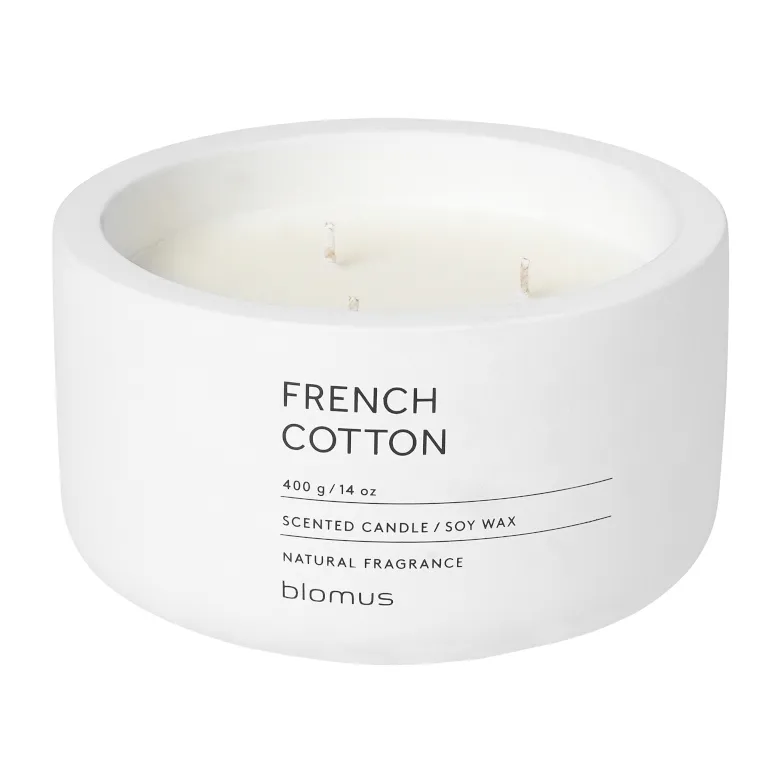 Vela perfumada Fraga 25 horas, French Cotton-Lily White blomus