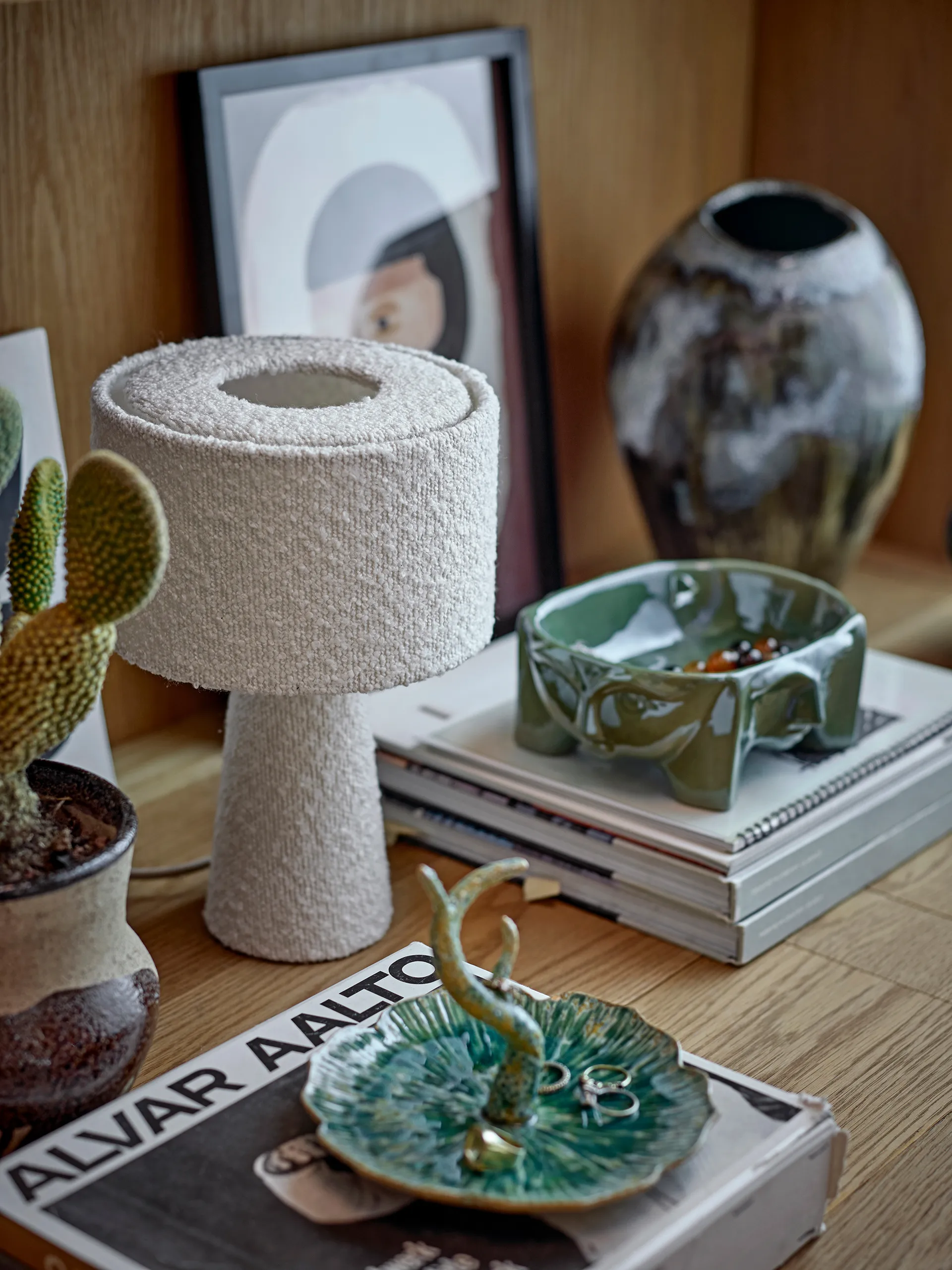 Abajur de mesa Emmie Ø 20 cm, Branco Bloomingville