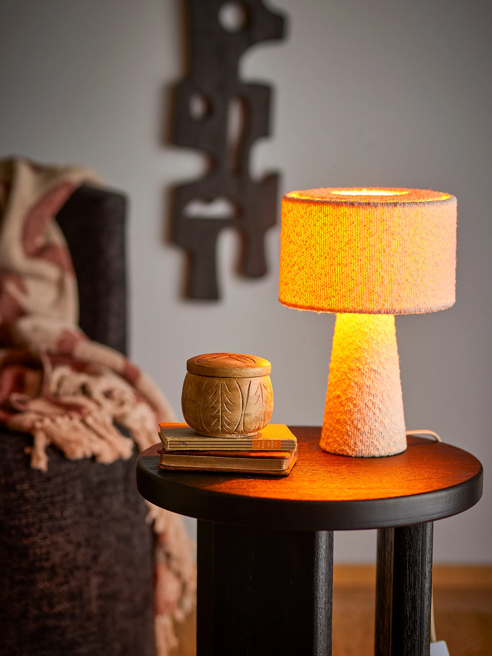 Abajur de mesa Emmie Ø 20 cm, Branco Bloomingville