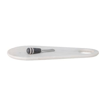 Abrielle faca de queijo com tábua de cortar 20x42 cm - Mármore branco-aço inoxidável - Bloomingville