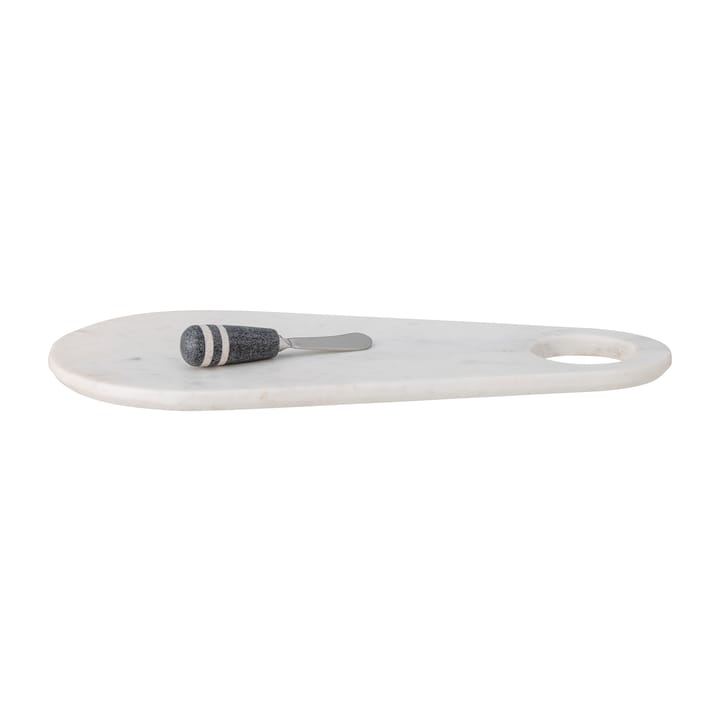Abrielle faca de queijo com tábua de cortar 20x42 cm, Mármore branco-aço inoxidável Bloomingville